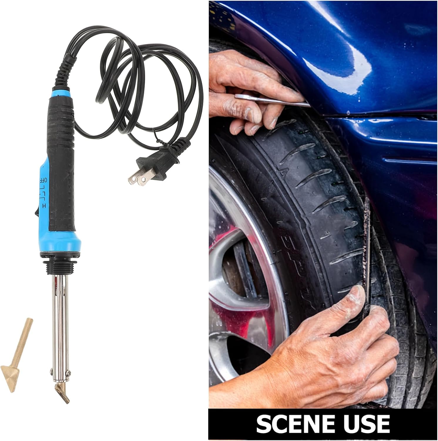 Hemobllo Iron for Bumper Repair Durable Crafting Tool with Smoothing Head for Welding and Repairing Car Bumpers Easy to Use for Beginners