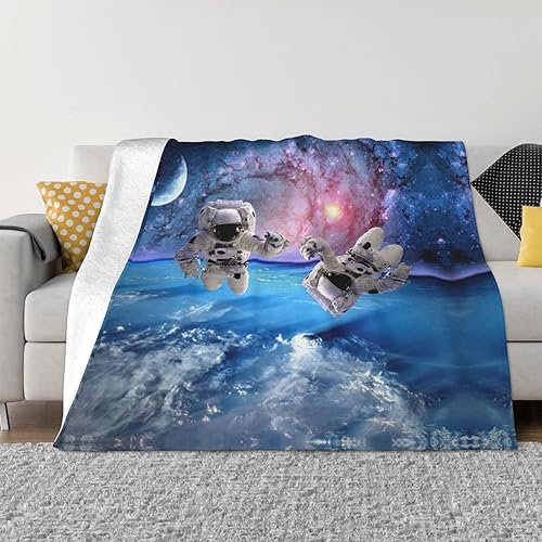 Astronauta Planet Blanket Soft Plush Blanket Luxurious Flannel Blanket Suitable for All Seasons