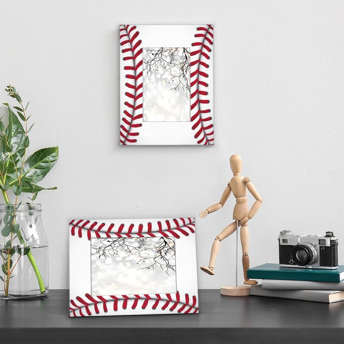 Baseball Theme 8X10 Picture Frame, Photo Frame 8X10 for Wall Hanging and Tabletop Display, Photo Picture Frame for Vertical or Horizontal Display