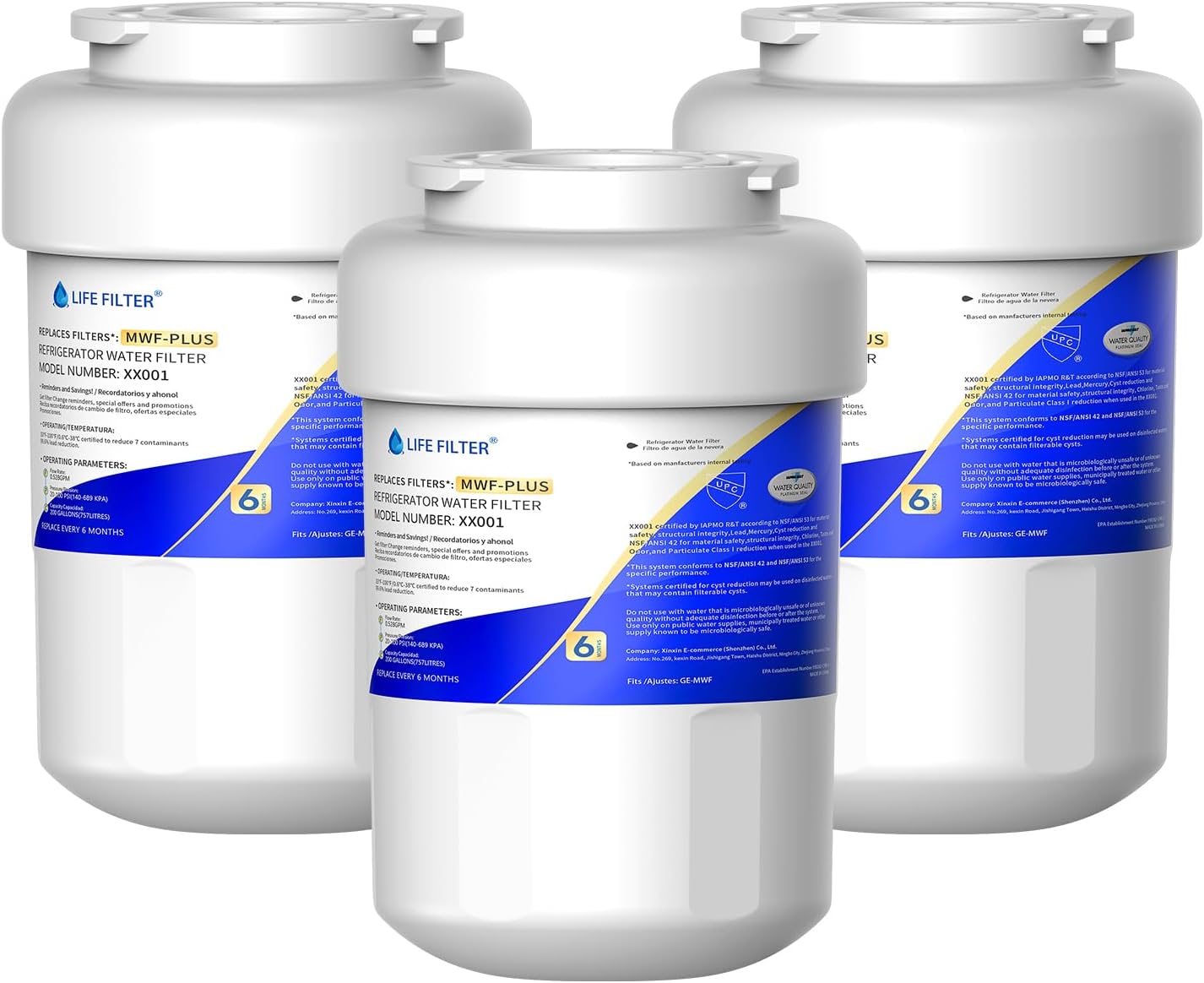 Lifefilter Plus NSF/ANSI 53 Certified Water Filter Compatible with MWF Refrigerator Water Filters product image