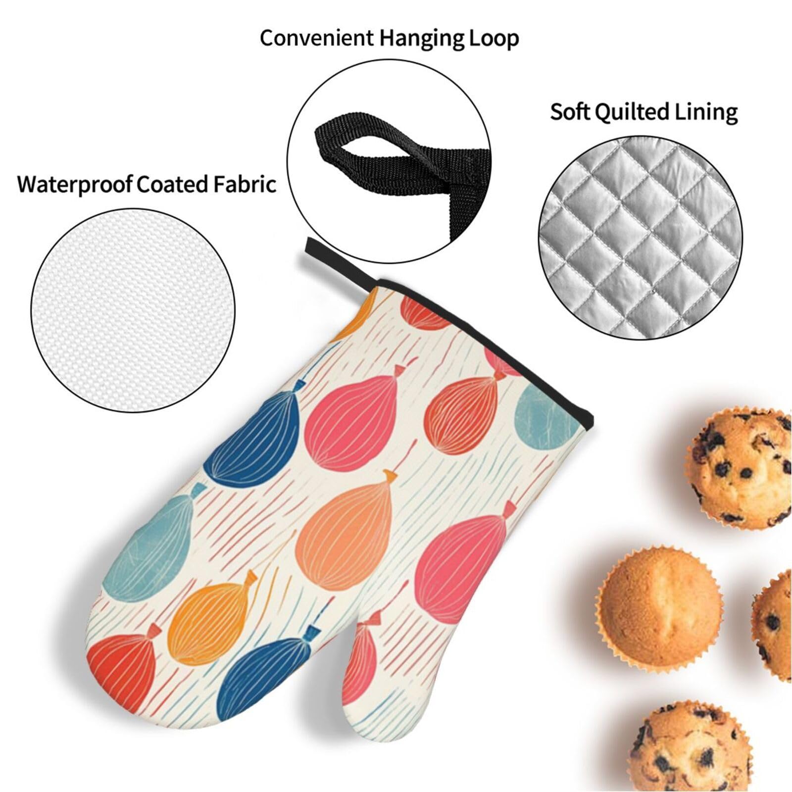 Guantes de Barbacoa Manoplas de Cocina Agarraderas Bolsillo Agarre Flexible