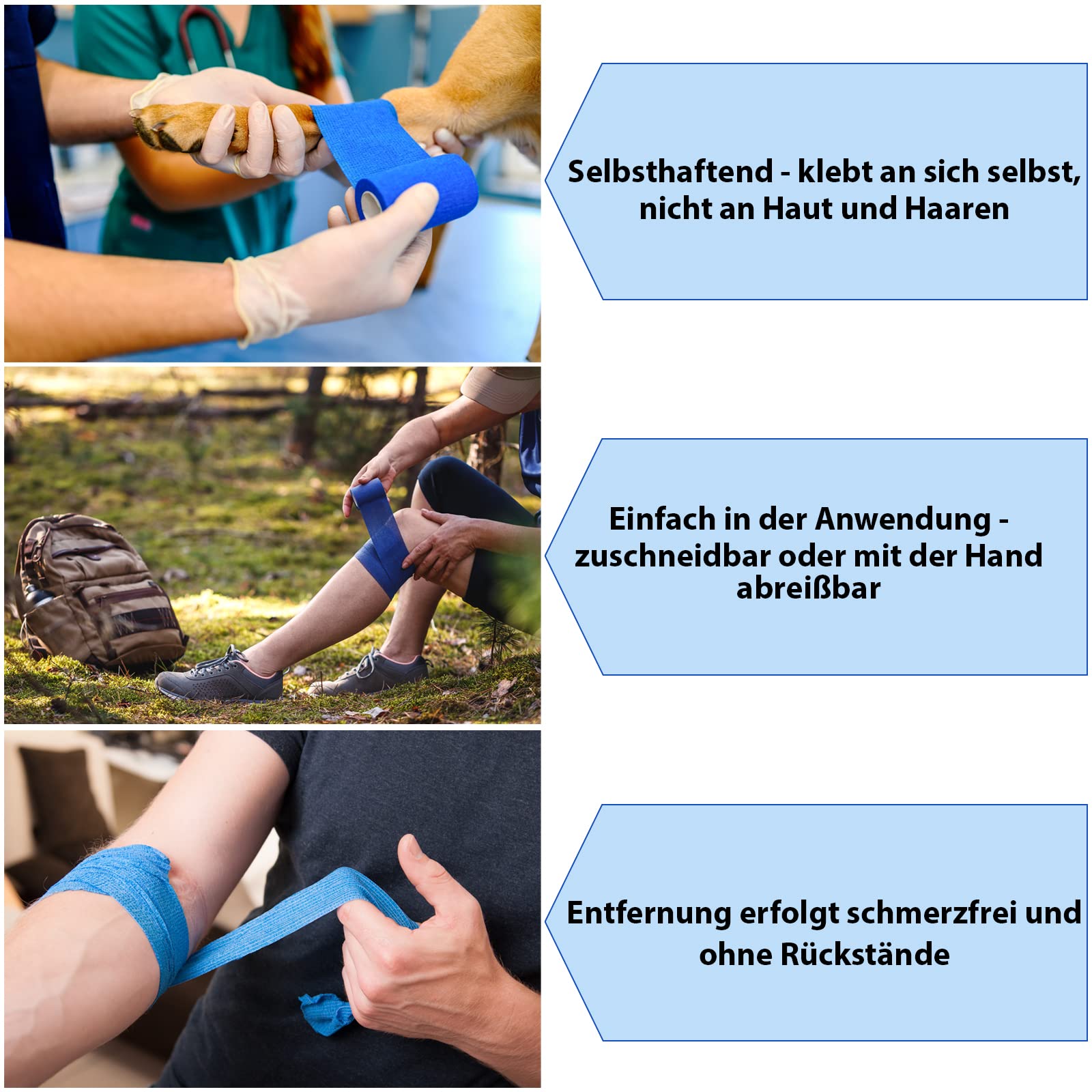 ALPIDEX 6 rolek bandaż samoprzylepny 5 cm x 4,5 m spójny bandaż owijka sportowa taśma samoprzylepna samoprzylepna ręka kolana kostki Vet Wrap pies kot koń, kolor: czerwony