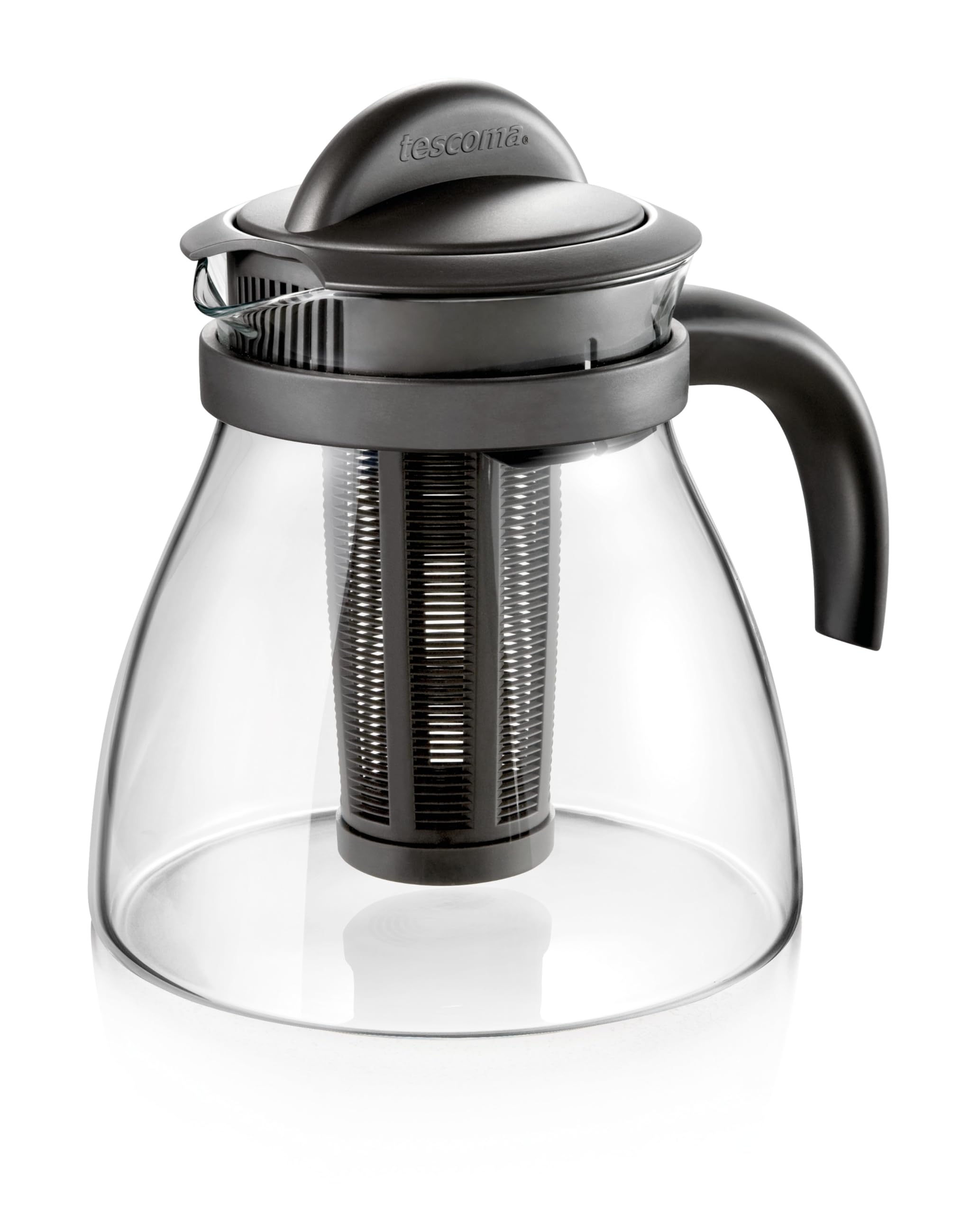 Tescoma 647110.44 Montecarlo Infusiera, Vetro borosilicato/Plastica di qualità, Nero/Trasparente, 1,5 l