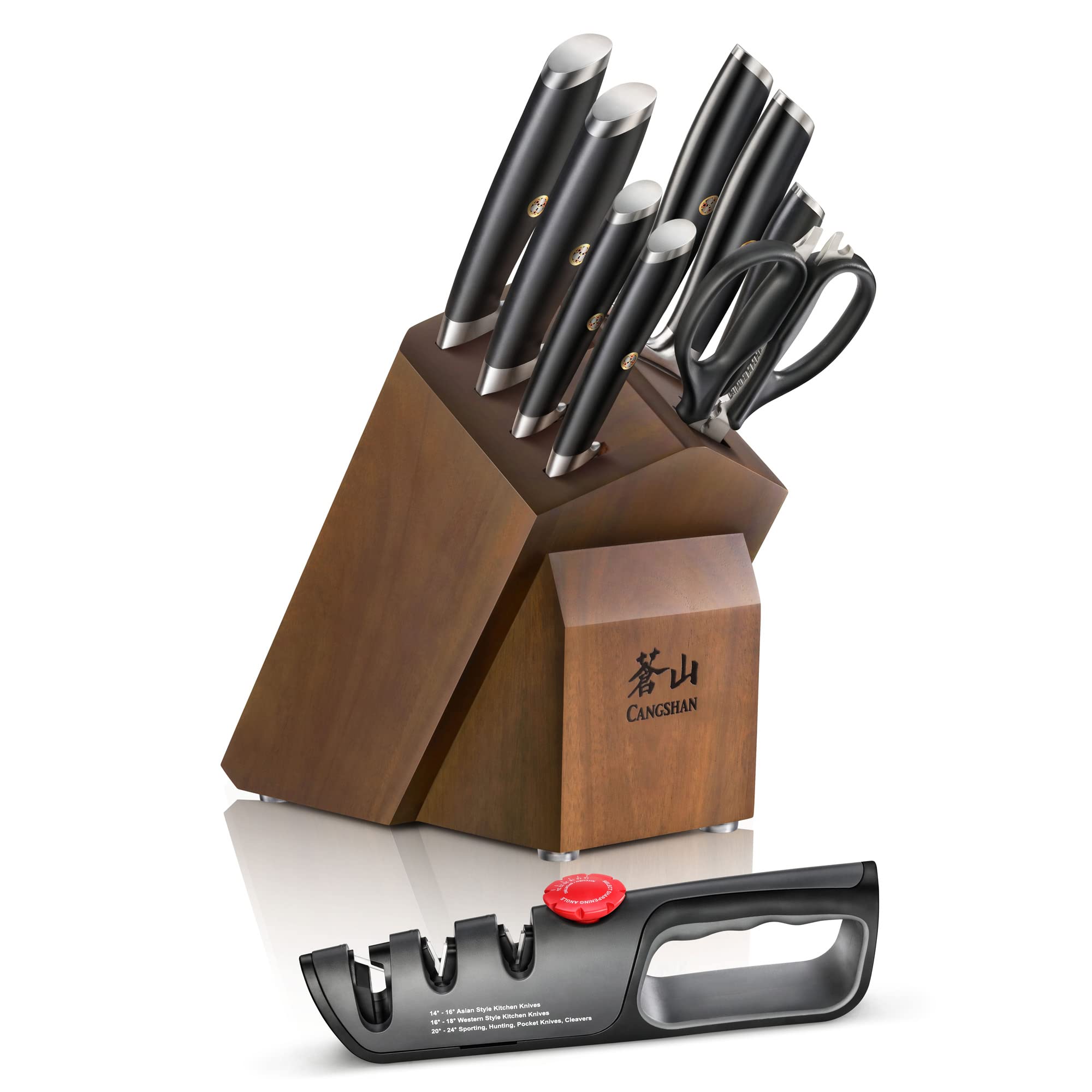 Cangshan L Series 10-Piece Knife Block Set, Forged German Steel, Black, 1027440