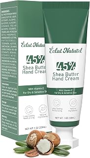 Shea Butter Hand Cream, Made with 45% Shea Butter and Vitamin E Hand Moisturizer, Deep Moisturizing Dry Hands, Mini Hand Lotion Travel Size, 1 Fl Oz (Pack of 1)