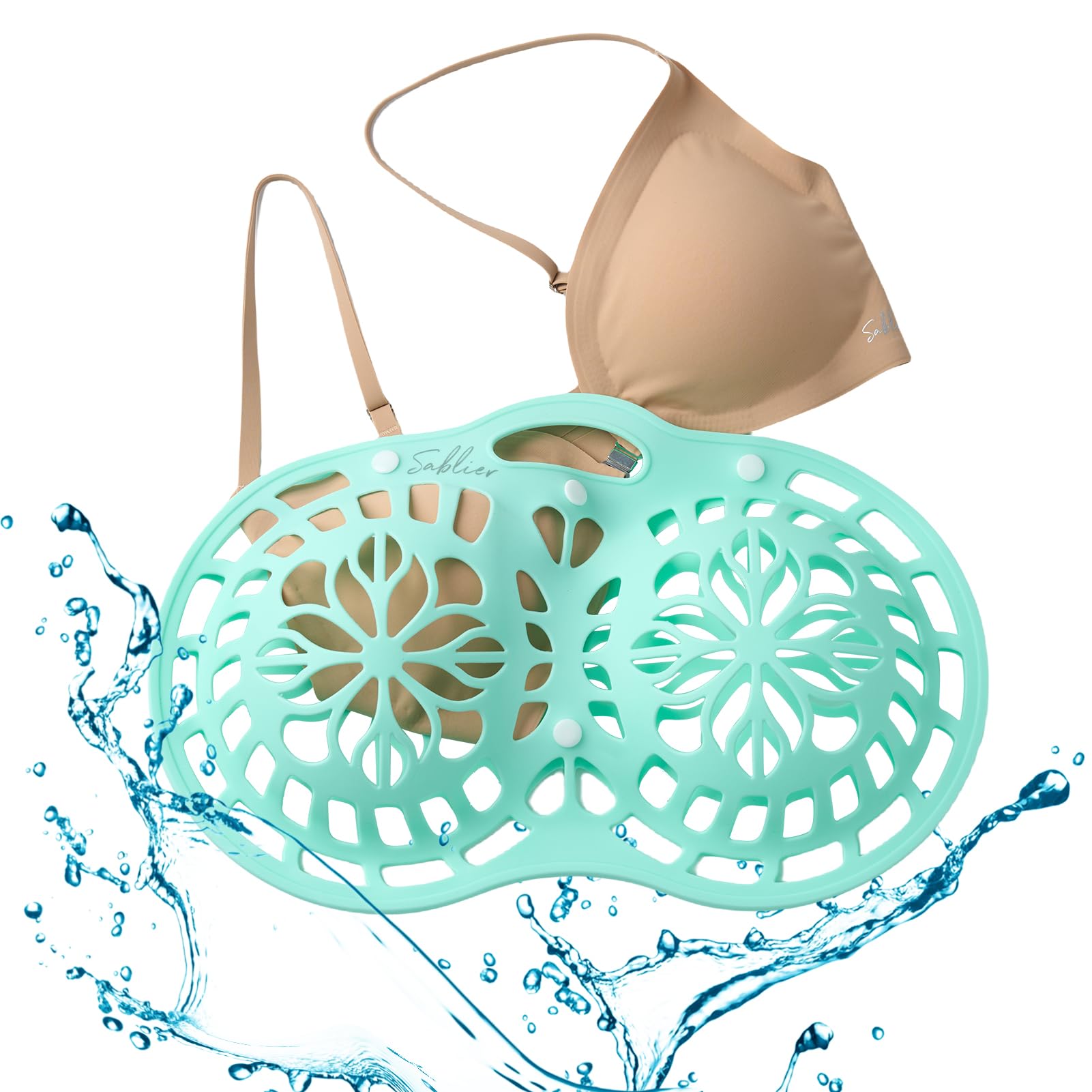 Sablier Bra Laundry Bag, Lingerie Bags for Washing Delicates, Button Slot Design, Durable & Resistant to Deformation, Silicone Bra Wash Bags for Sports, Sexy, Maternity, Seamless Bras