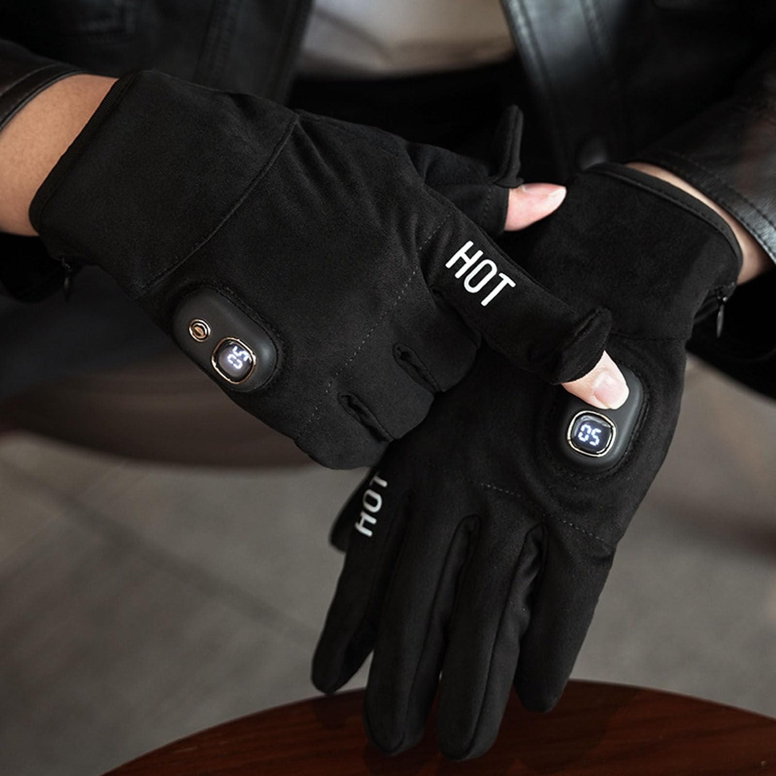 Guantes Térmicos, Pantalla Táctil y Gamuza Térmica Recargable por USB con 5 Configuraciones de Calor, Forro de Guantes Cálidos de Invierno, Traje para Senderismo, Ciclismo