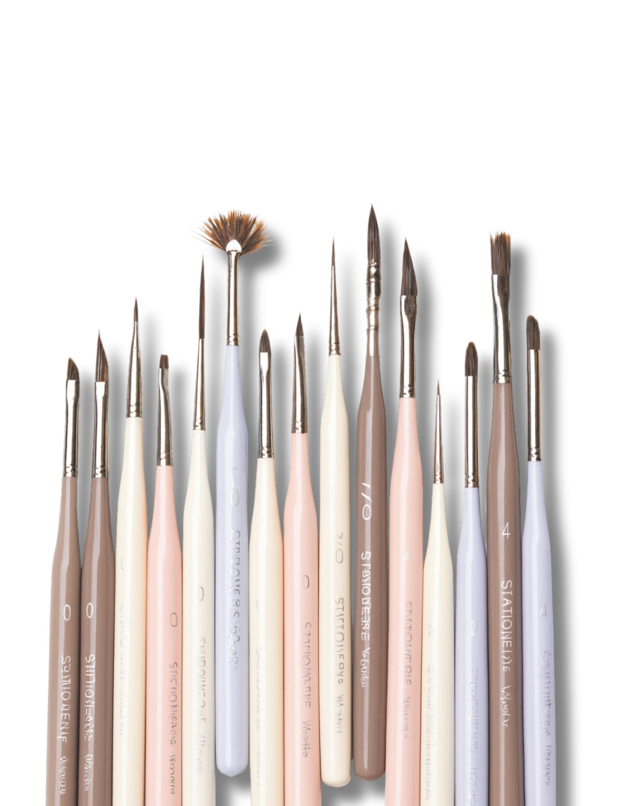 Stationerie Paint Brush Set Handmade Soft Aqua Long Synthetic Hair with Stainless Wire Ideal for Art Paint, Watercolor, Quill, Oil Acrylics, Artists Ultramiliners Brush Set (Candy Edition)