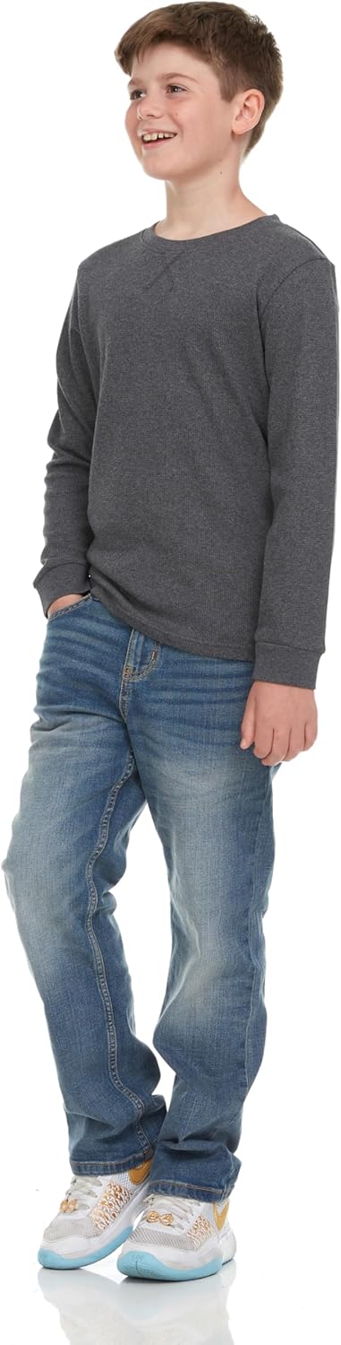 Boys' 2-Pack Long Sleeve Thermal Shirts – Warm & Breathable Tops for School and Play, Sizes 4-18 - Image 3