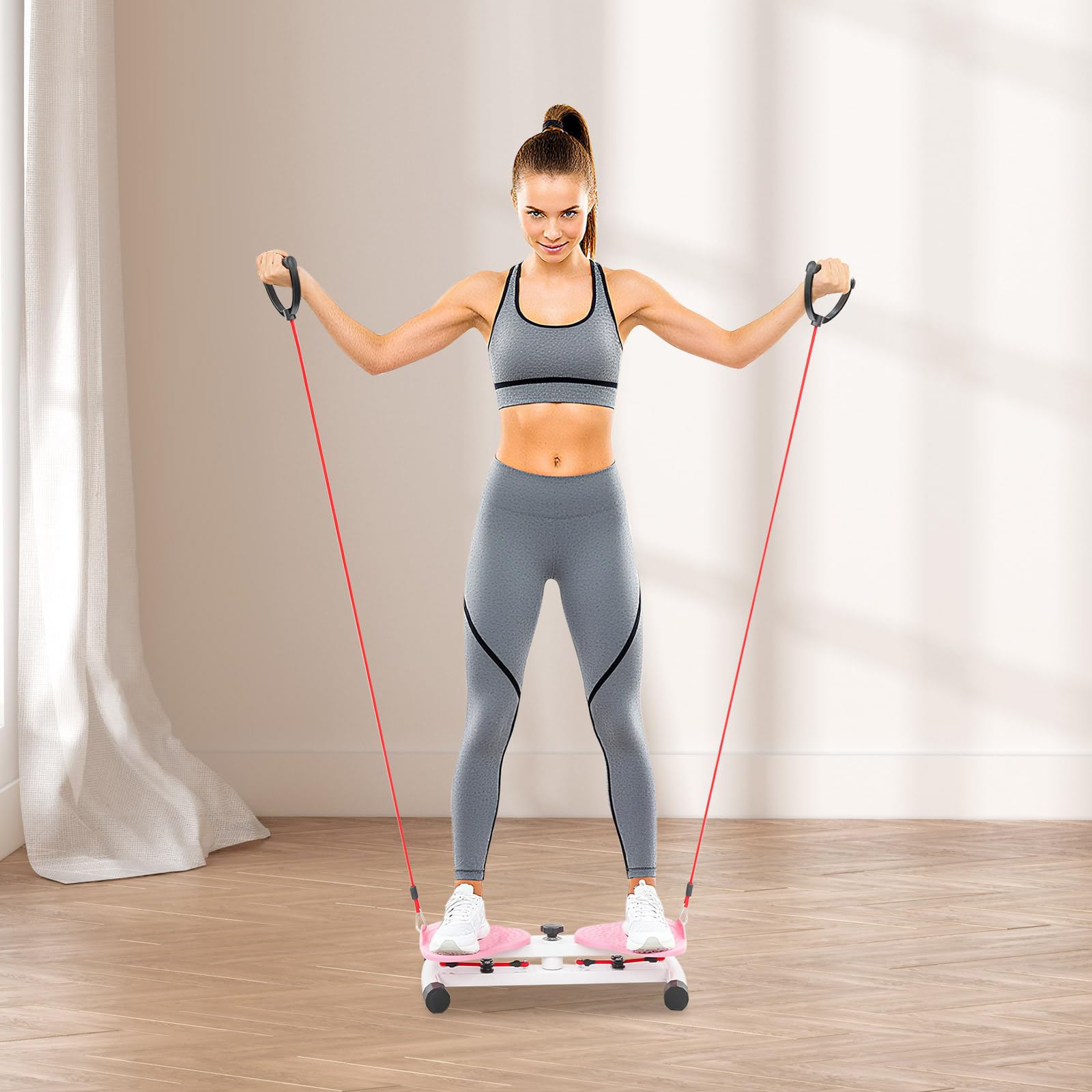 Planche d'exercice Twist Waist Disc Board avec cordon de serrage - Outil de fitness - Planche d'exercice abdominale debout - Charge maximale de 100 kg - Pour massage des pieds, entraînement