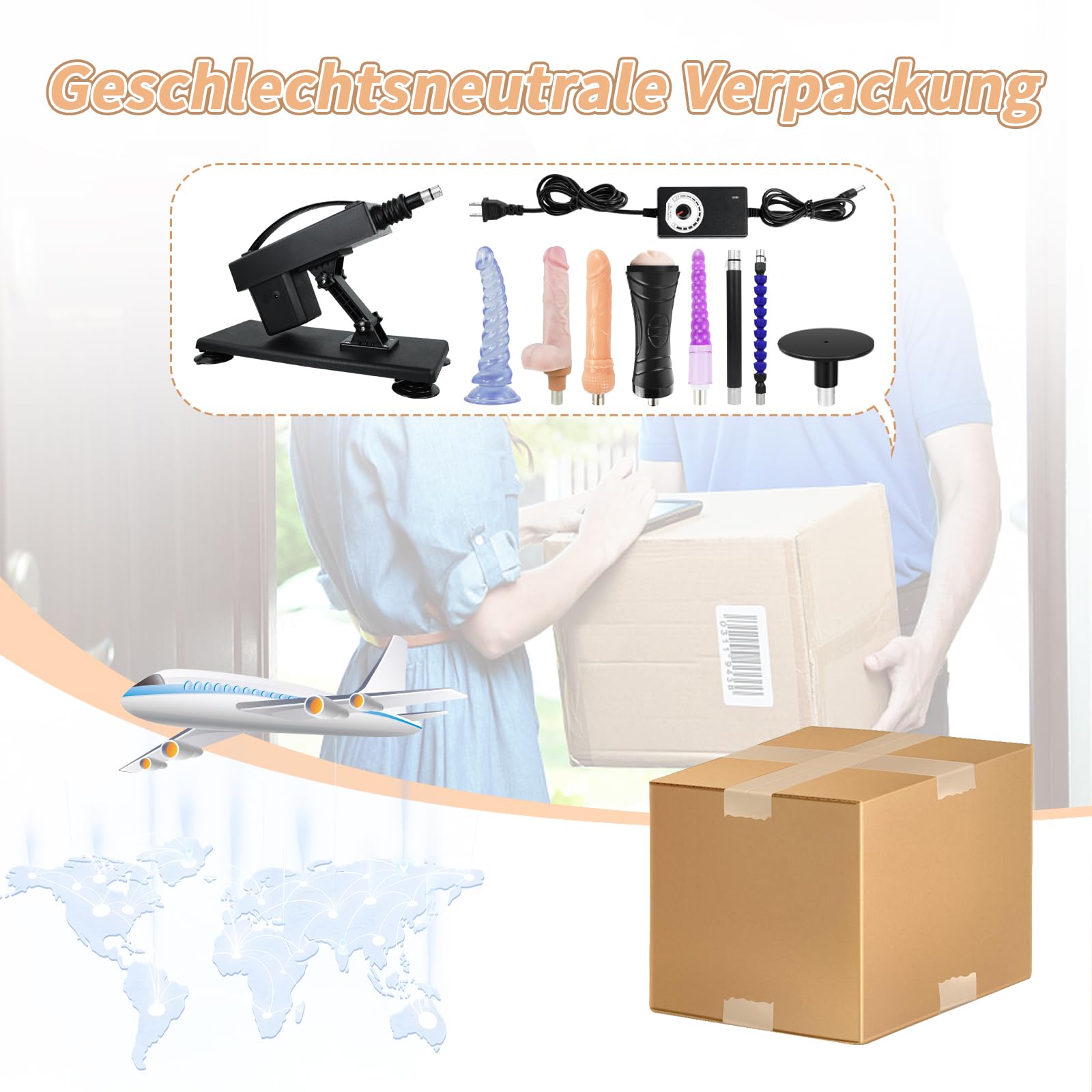 Anngeok Standard Sexmaschine Stoßfunktion Frauen Love Machines Extrem Sexspielzeug Leise Stark Teleskopisch Masturbator Maschine Fickmaschine mit Zubehör(8 Zubehörteile)