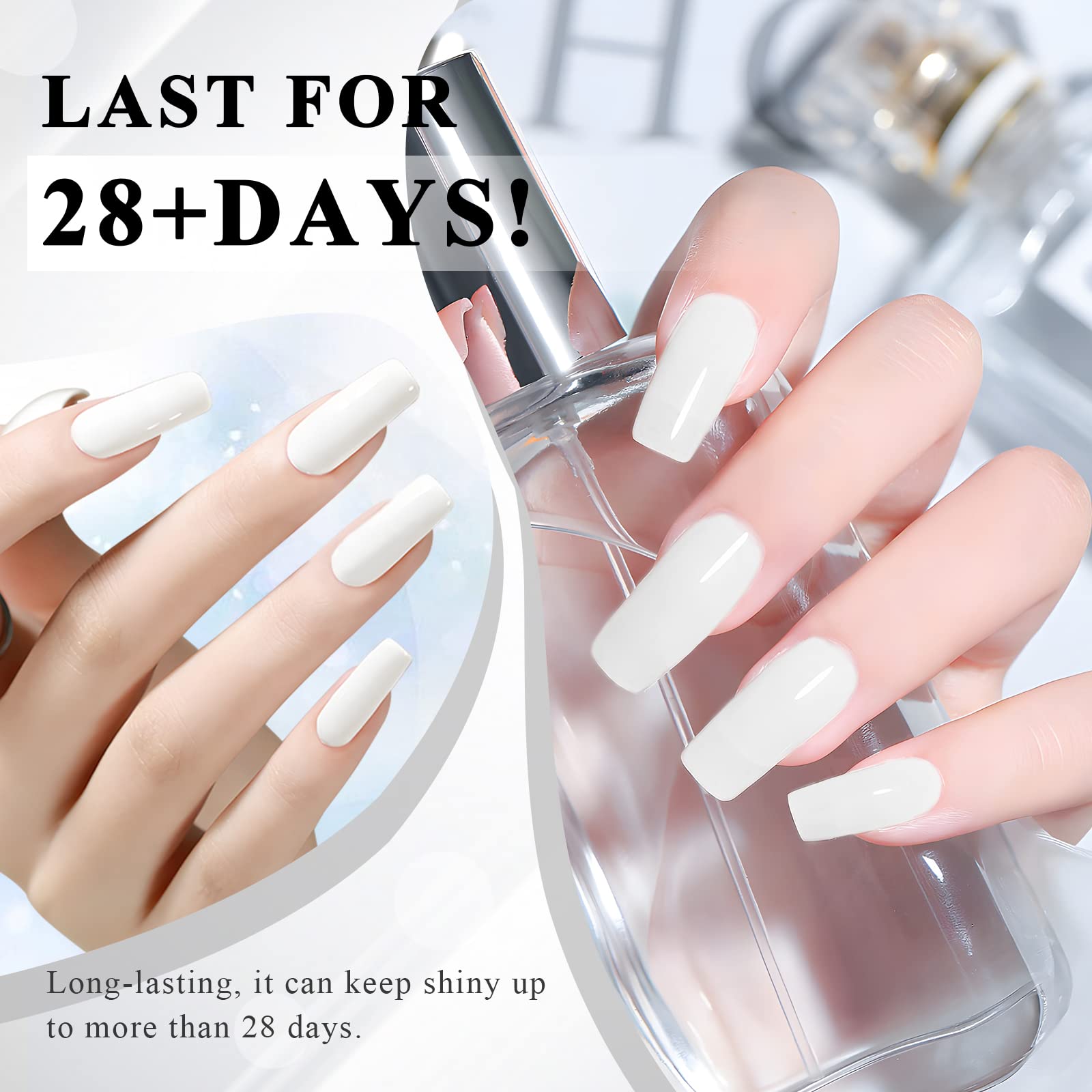Saviland 100g/3.53oz Poly Gel - Biały do przedłużania paznokci Colors Nails Set Nail Art French Gel x Nail Extension for DIY Nails