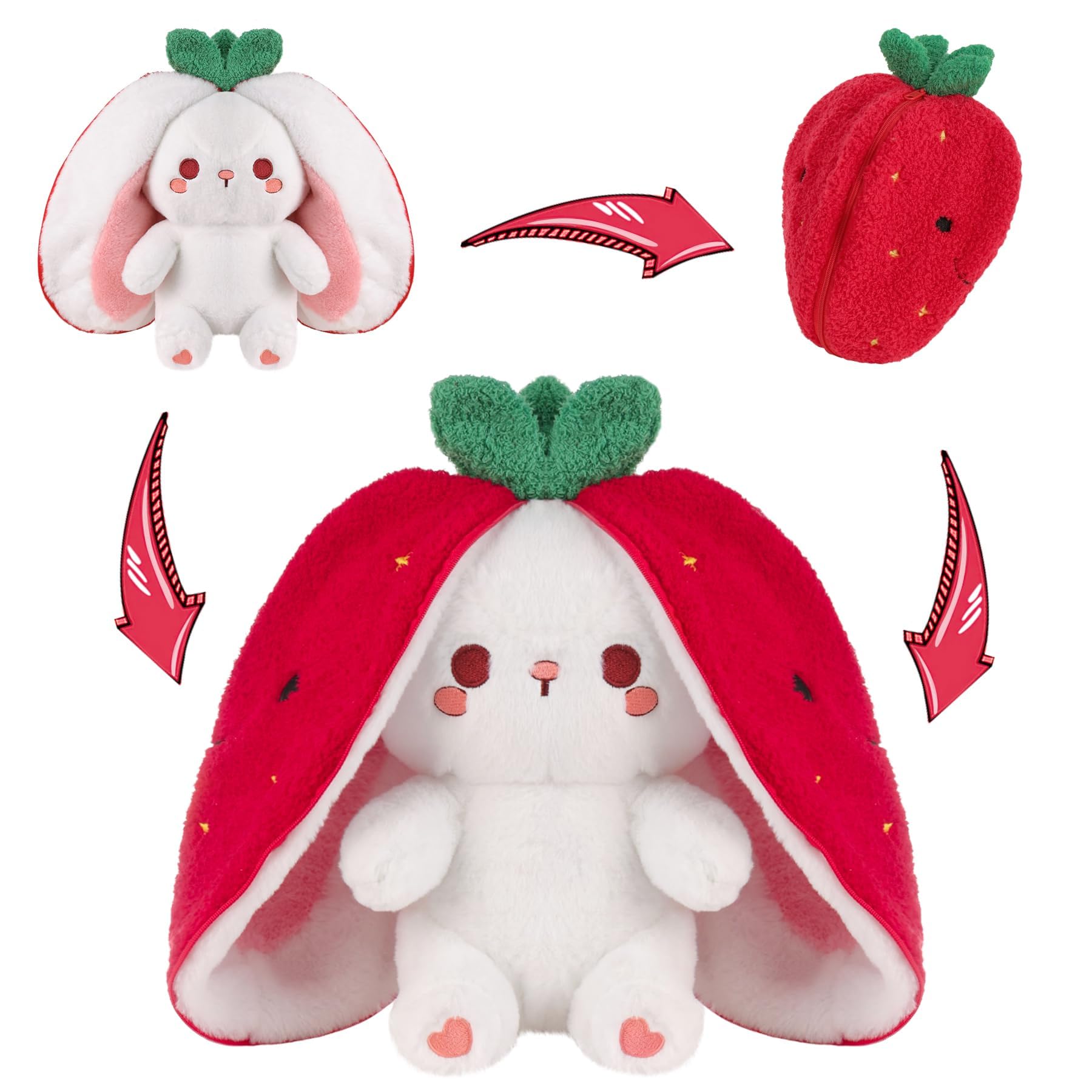 Amazon.com: MIAODAM Strawberry Bunny Plush Toy,Christmas Soft