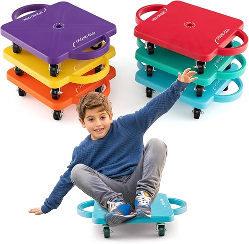 HONEY JOY Patinete para niños con asas y ruedas que no se dañan, divertidos scooters deportivos, equipo de juego de gimnasio interior para niños,