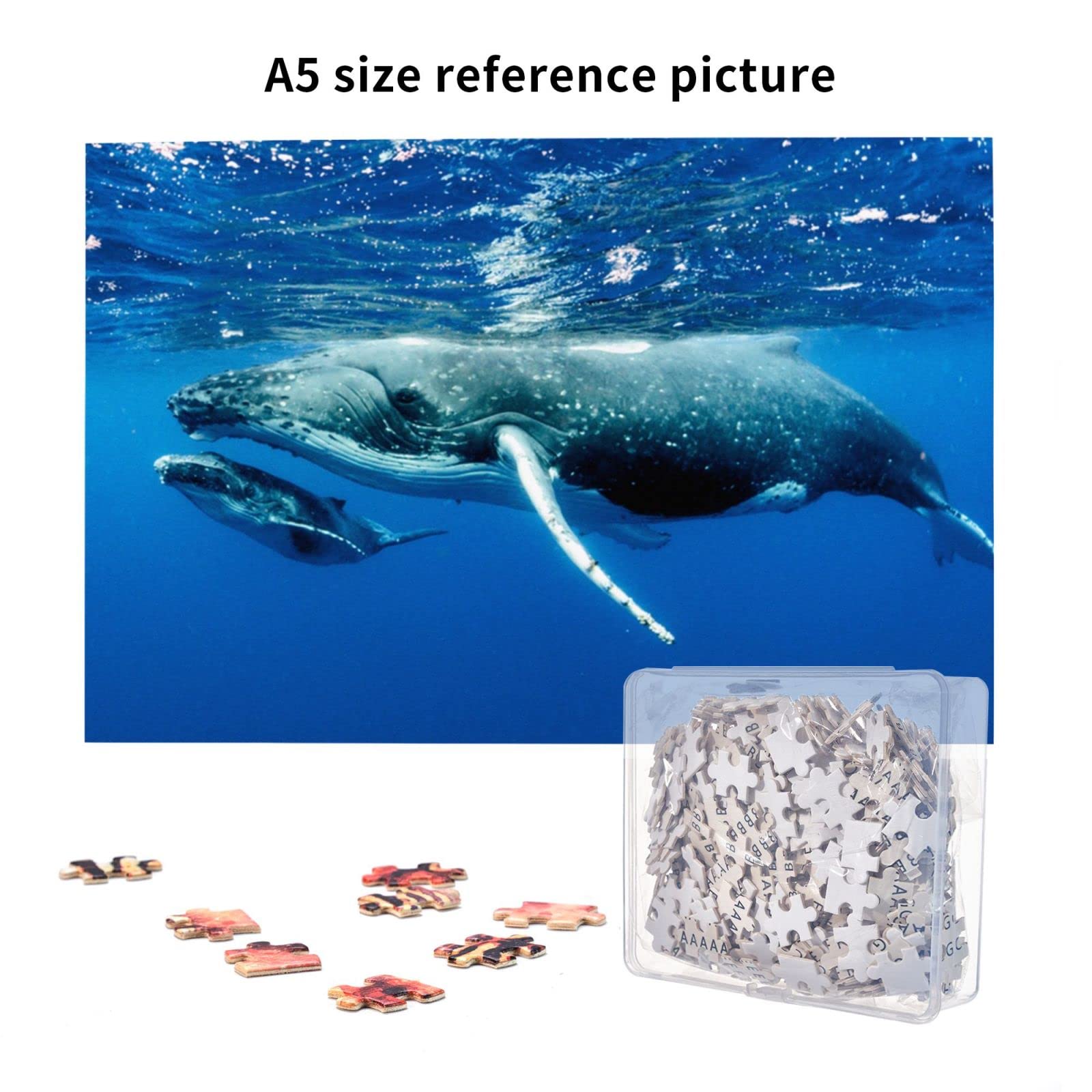 Amazon.co.jp: 鯨の親子 1000ピース ジグソーパズル 木製 絵のパズル