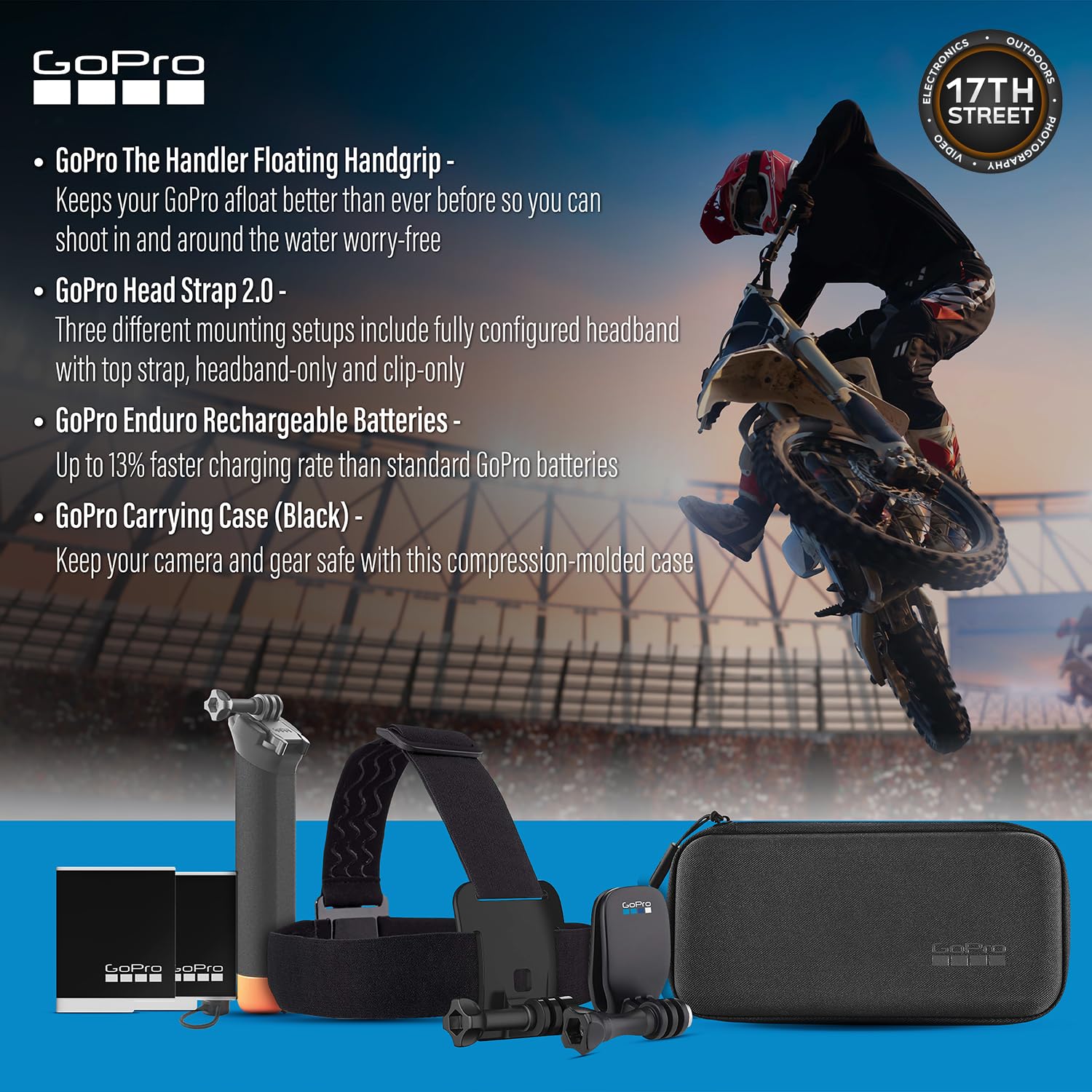 GoPro HERO12 Waterproof Action Camera with 5.3K Video Recording, 27MP Photos, Special Holiday Bundle with 128GB Memory Card & SD Adapter Complete Bundle Set (Black)