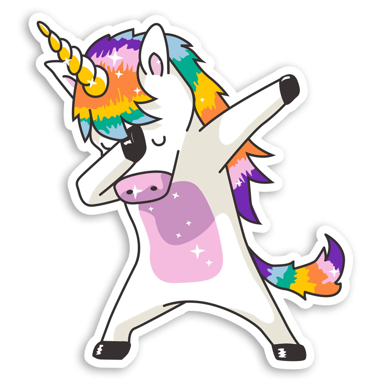 2 x 10cm Cute Dabbing Unicorn Vinyl Stickers - Horse Girls Laptop Sticker #20787 (10cm Tall)