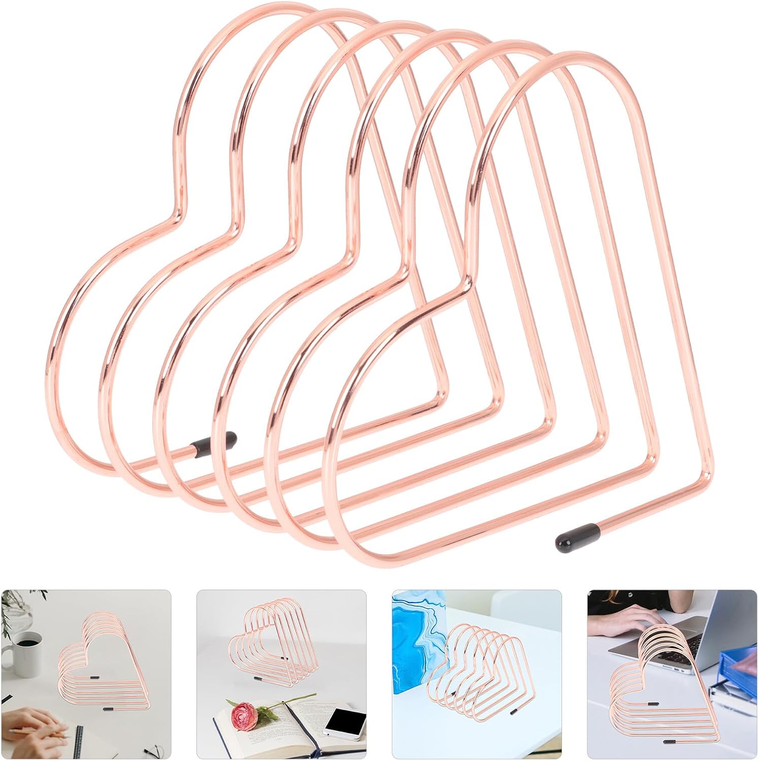 Heart Shaped Metal Bookend for Shelf Organization and Decoration image 5