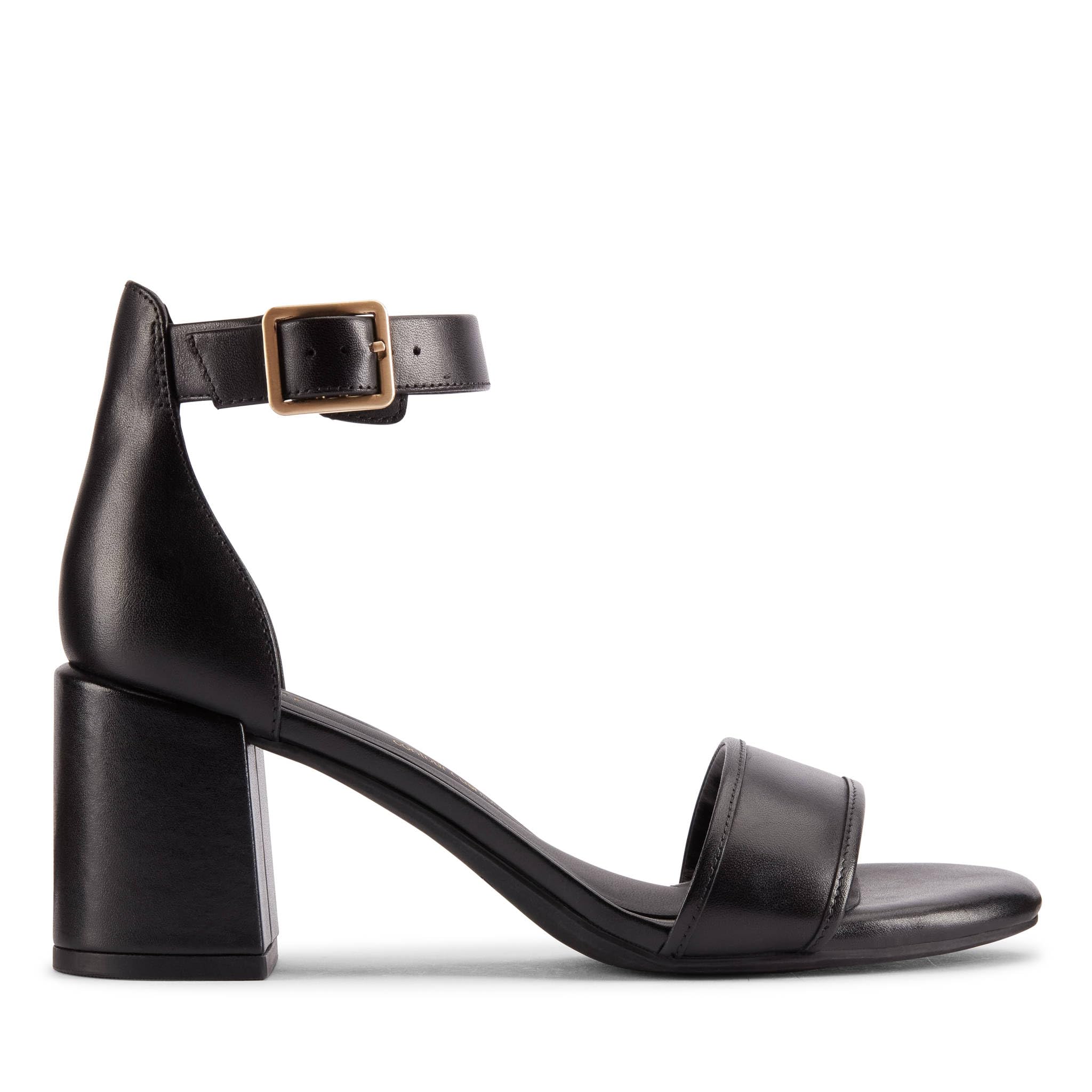 Clarks Women's Ezoria Mae Sandal, Black Leather, 6 UK