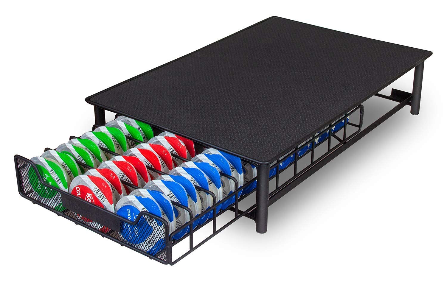 Coffee Pod Holder | 60 Pod Capsules T-Disc Holder | Drawer Dispenser | Coffee Machine Stand in JET BLACK by Kitchen Stars