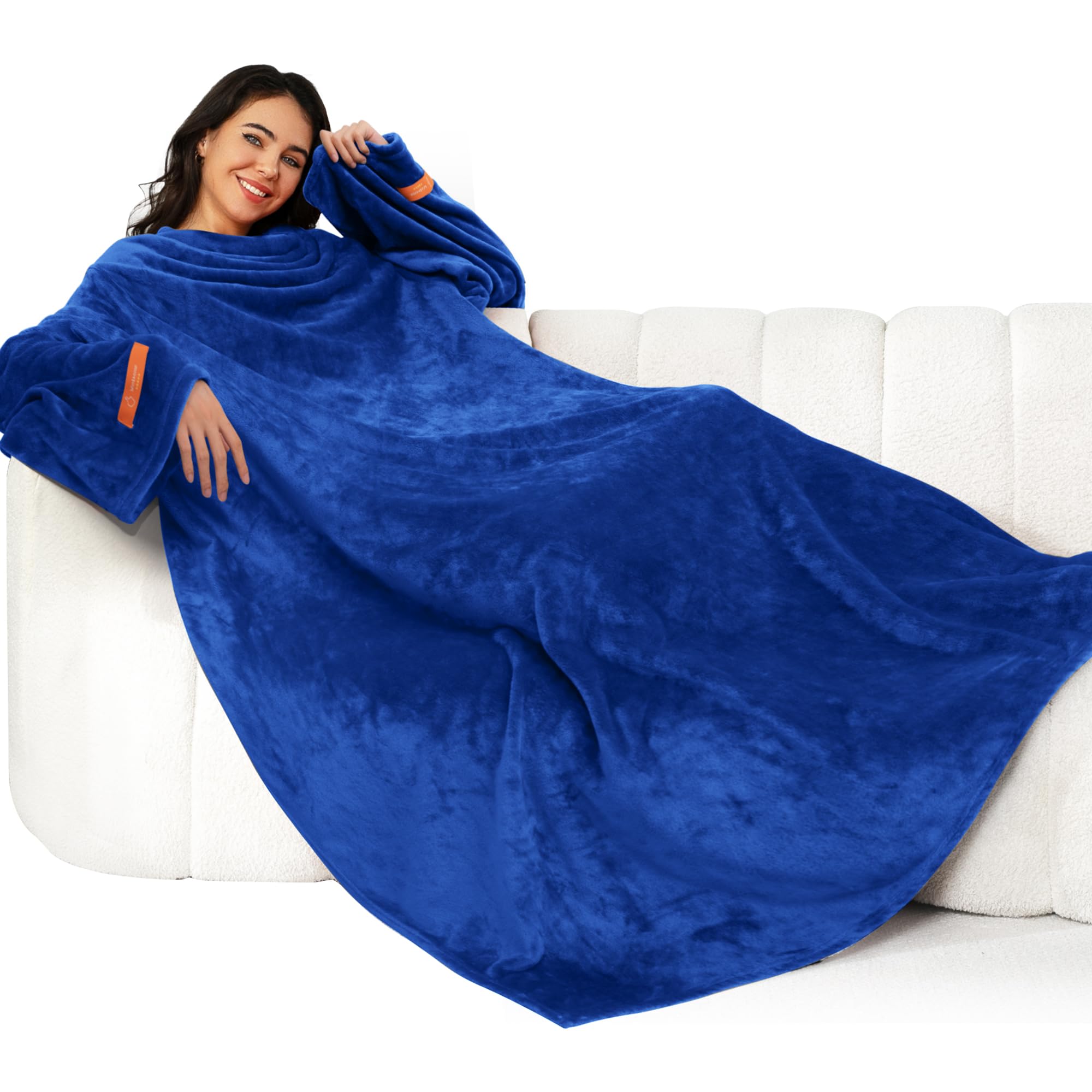 Coperta Con Maniche E Cappuccio Per Adulti - Pile Morbido 3D Lupo, Perfetta Per Divano E Relax, Regalo Natale (130x150cm) - 3
