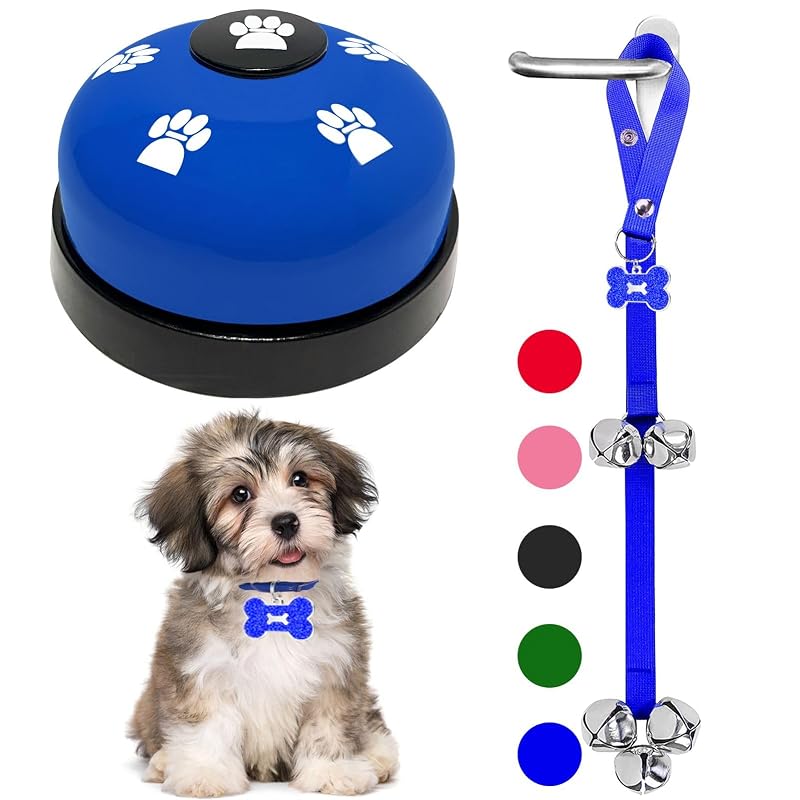 Campainha de treinamento para cães com comprimento ajustável KEXIAVA, Dark Blue-2, pacote com 2
