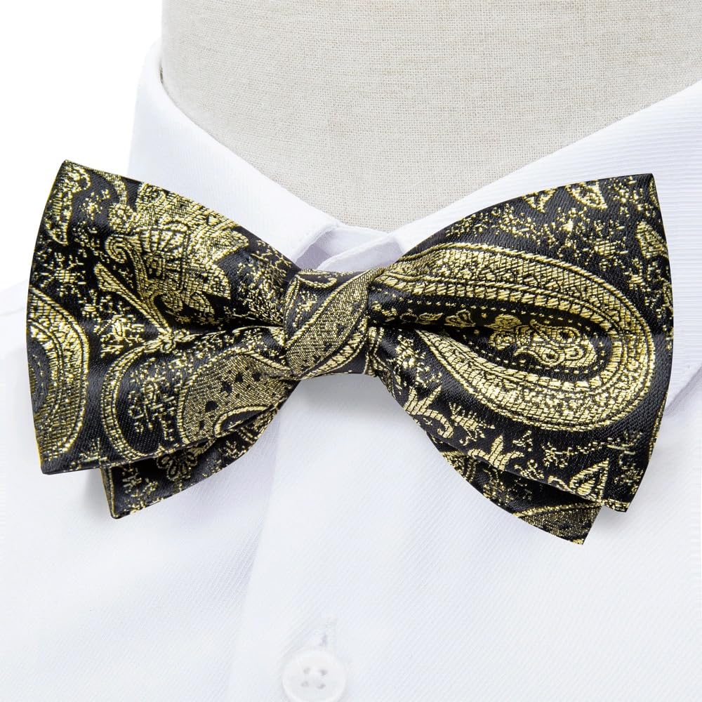 JFDBGU Pre-tied Bowties Handkerchief Cufflinks for Man Wedding Causal Adjustable Bow Ties Knot Gift