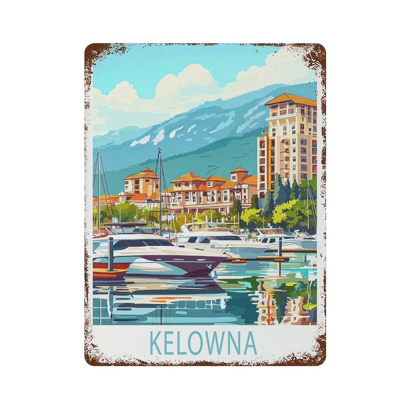 xiaoxiaoshen Kelowna Canada Travel, Wedding (2) Wall Decor Art Metal Tin Poster Modern Home Decor Art Home Bar Shop Decorations Vintage Sign 40x30cm