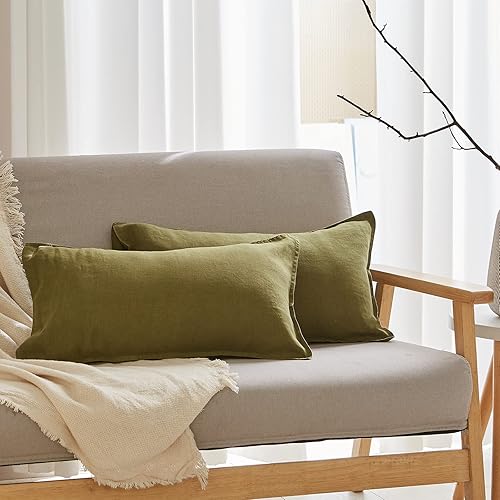 Simple&Opulence - Funda de almohada lumbar 100% lino, 12 x 20 pulgadas, 2 fundas rectangulares decorativas, para sofá, cama, dormitorio, salón, Simple&Opulence - Funda de almohada lumbar 100% lino, 12 x 20 pulgadas, 2 fundas rectangulares decorativas, para sofá, cama, dormitorio, salón,