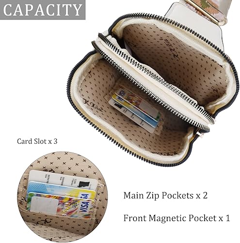 Vista 6 de KKXIU Bolso bandolera pequeño para mujer, cangureras cruzadas de moda de cuero vegano, mini monedero para teléfono celular para adolescentes