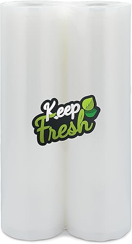Keep Fresh - Rollos selladores al vacío de alimentos (11 x 50 pies, 2 rollos), bolsas de almacenamiento de alimentos de 3.5 mil para almacenamiento