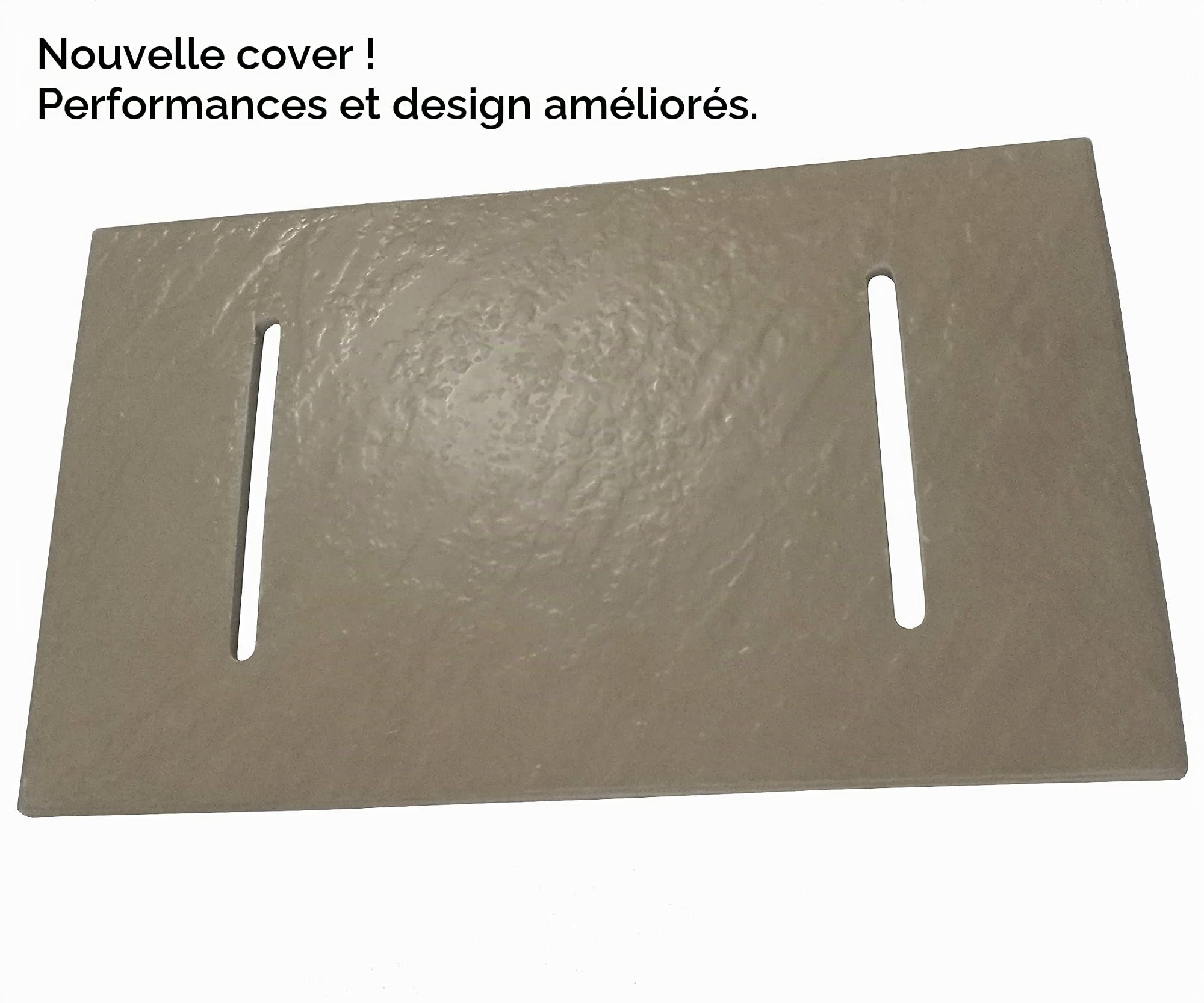 Receveur de douche en verre-résine smc imprimé thermoformé H.2.6 cm effet pierre, drain inclus Bac à Douche 90x120x2,6 cm Beige colombe