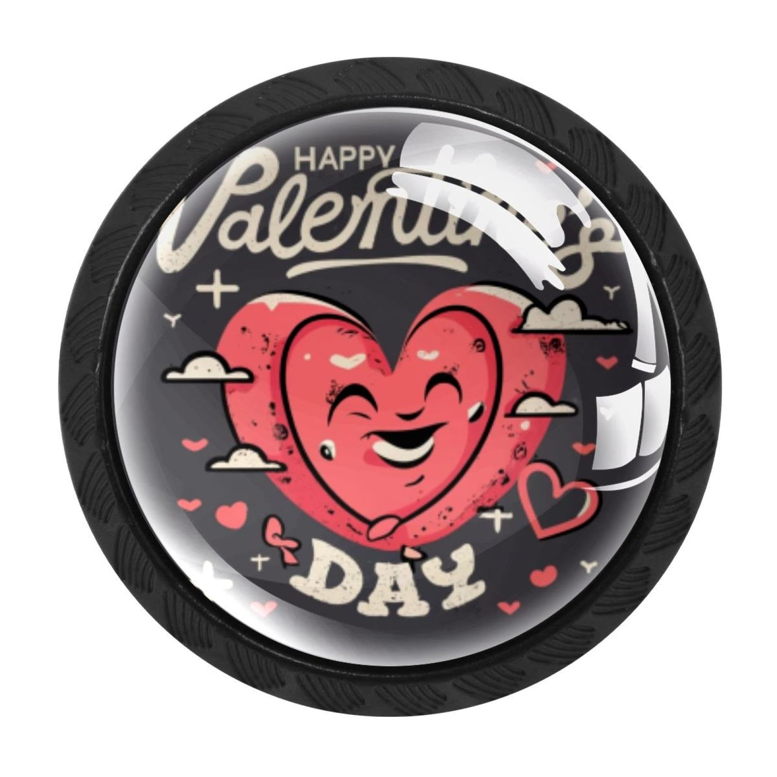 Chenzzzz Multicolored 11 4 Pieces Valentine's Day Font Drawer Knobs, 35Mm Black Cabinet Knobs, Drawer Pulls And Knobs, Dresser Drawer Knobs, Cabinet Hardware Kitchen Cabinet Knobs