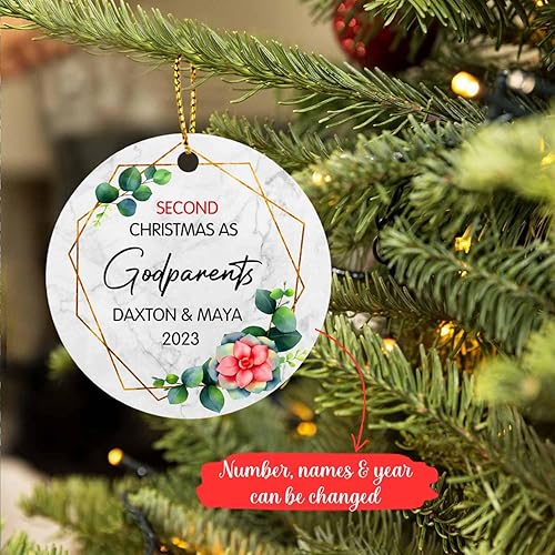Miniatura 9 de Dino - Adorno de segunda Navidad para bebé, regalo personalizado de dinosaurio para niños y niñas, regalo para nuevos padres, decoración colgante de