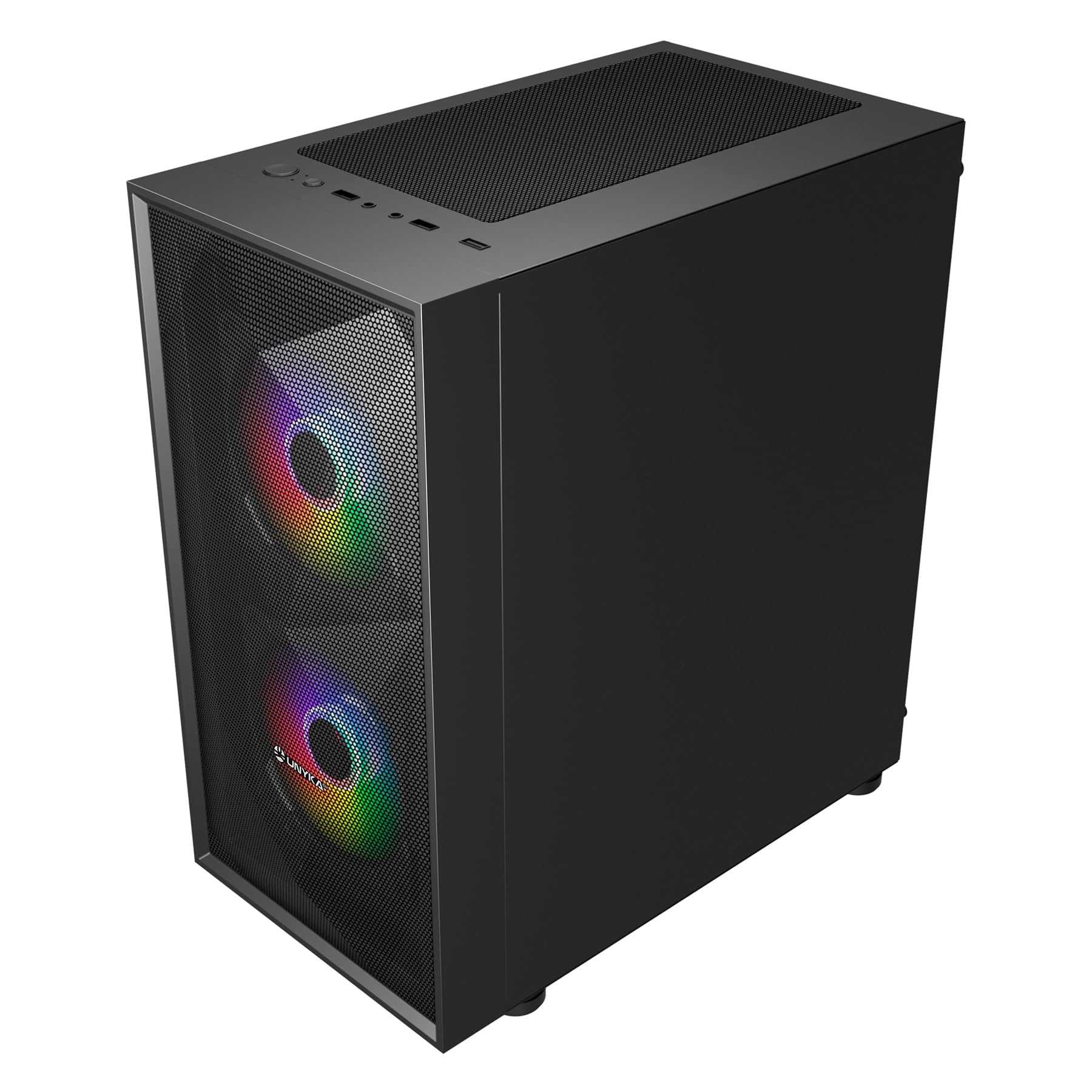 UNYKAch Scatola Micro ATX Gaming MIR B200, vetro temperato, tre ventole ARGB e tre porte USB