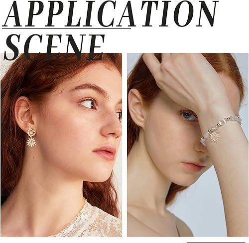 Miniatura 6 de Beebeecraft 12 unidadescaja de 3 estilos de circonitas cúbicas de girasol, chapado en oro de 18 quilates, dijes de flores de latón con anillo de