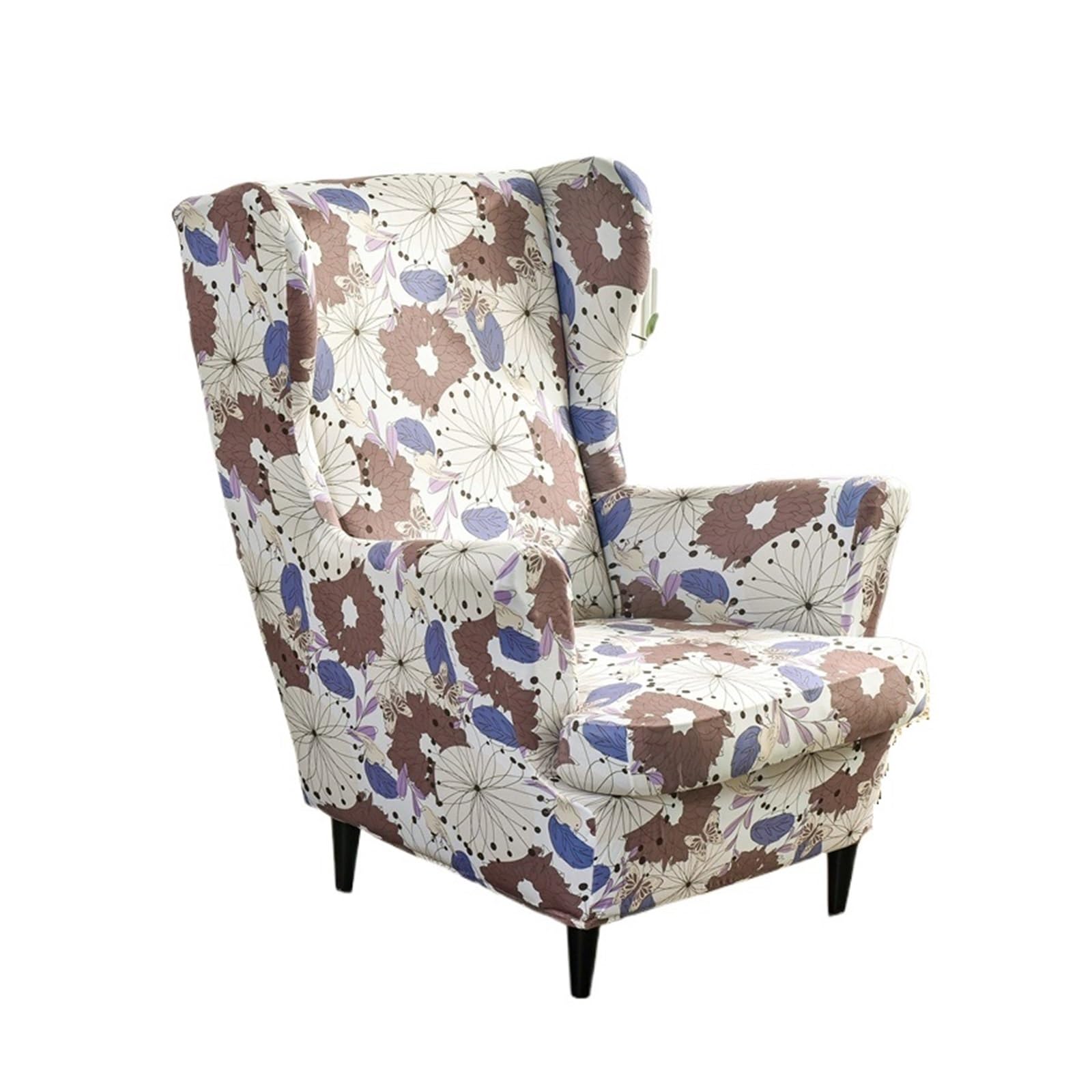 GCYEIDMA Wing Chair Slipcover Wing Chair Cover Stretch Armchair Relax Sofa Slipcovers with Seat Cushion Footstool Covers(A5 wing chair cover)