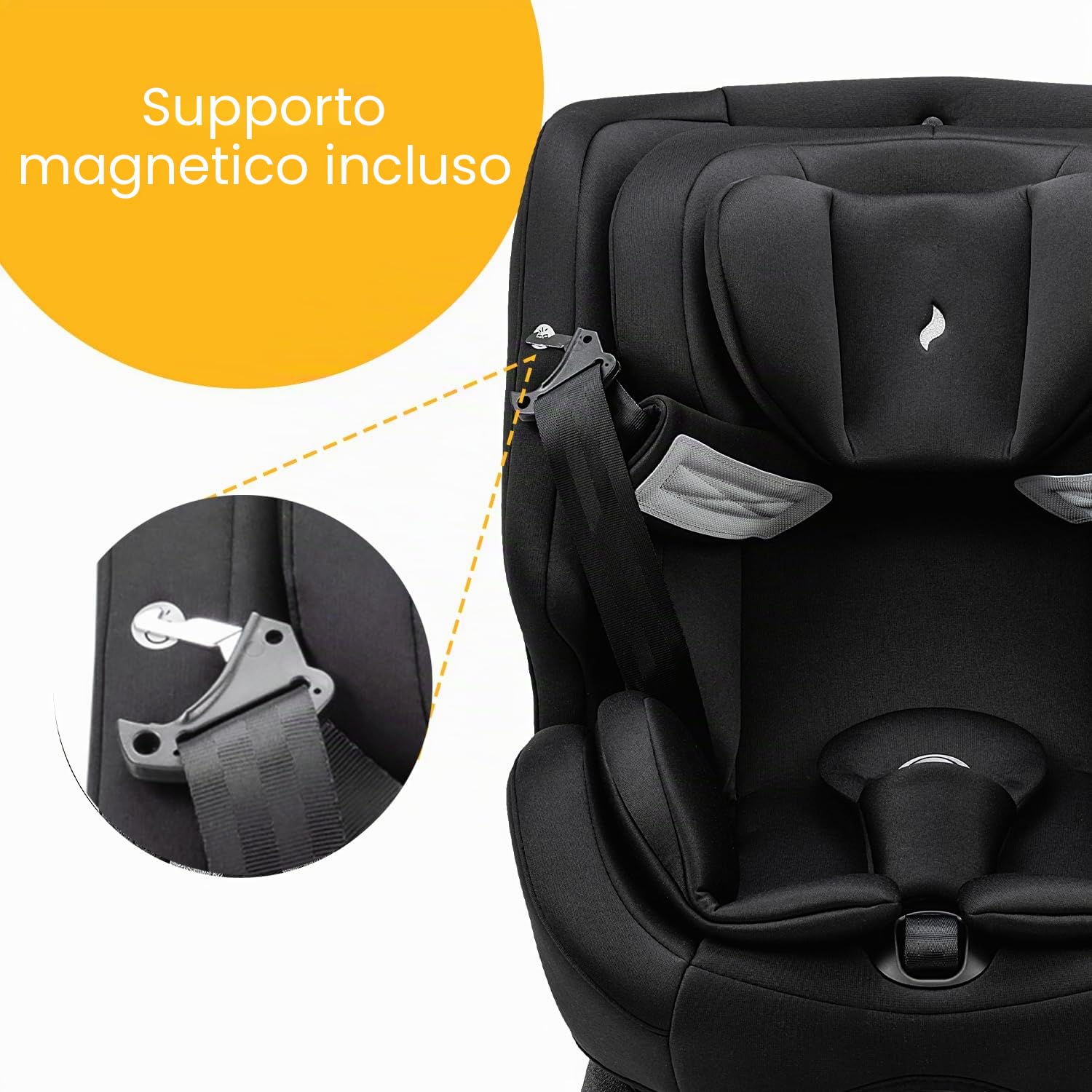 OSANN - Seggiolino auto Neonati/bambini One360 Isofix rotante a 360° - 40-150 cm - Da 0 a 12 anni - Gruppo 1/2/3 - Nero, altezze di 14 posizioni, rivolto all'indietro/in avanti