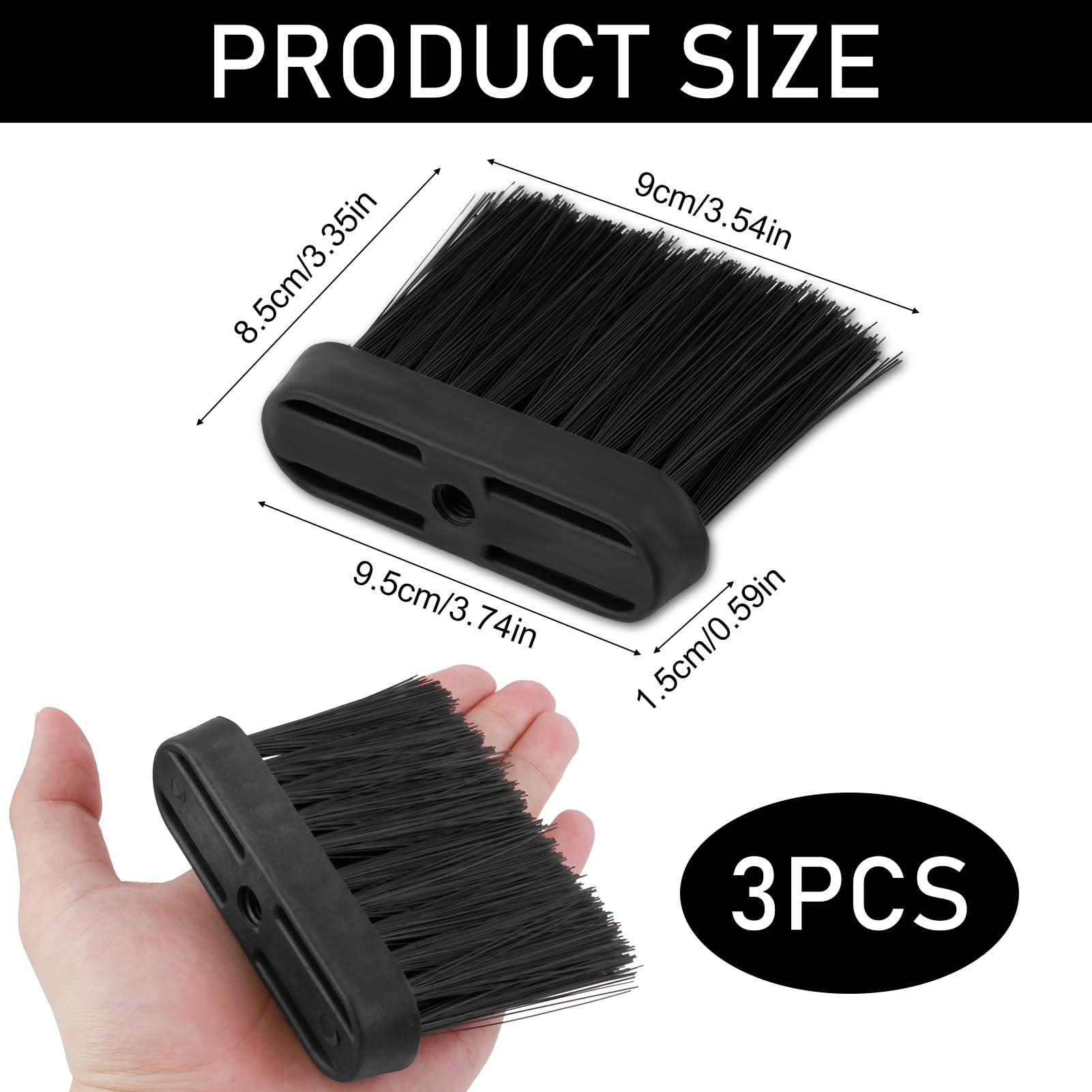 3 PCS Oblong Hearth Brush Set - Fireside Replacement Heads and Log Burner Cleaning Accessories for Stove Ash and Dust Removal - Image 2