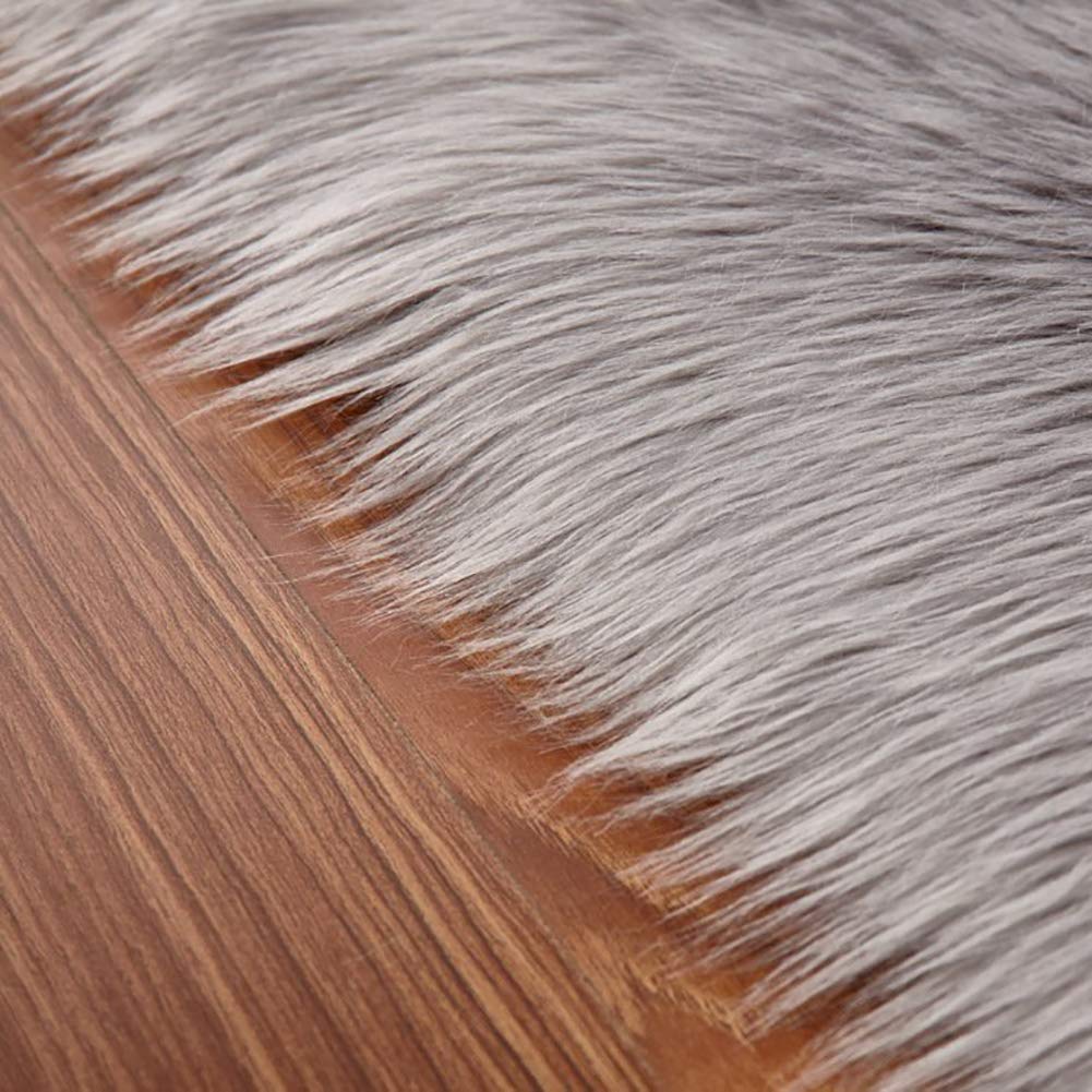 Tapis 40x80cm, Longhair Décoratif Coussin de Chaise, Qualité Premium Antidérapant, pour Chambre à Coucher, Salon, Crèche - Gris