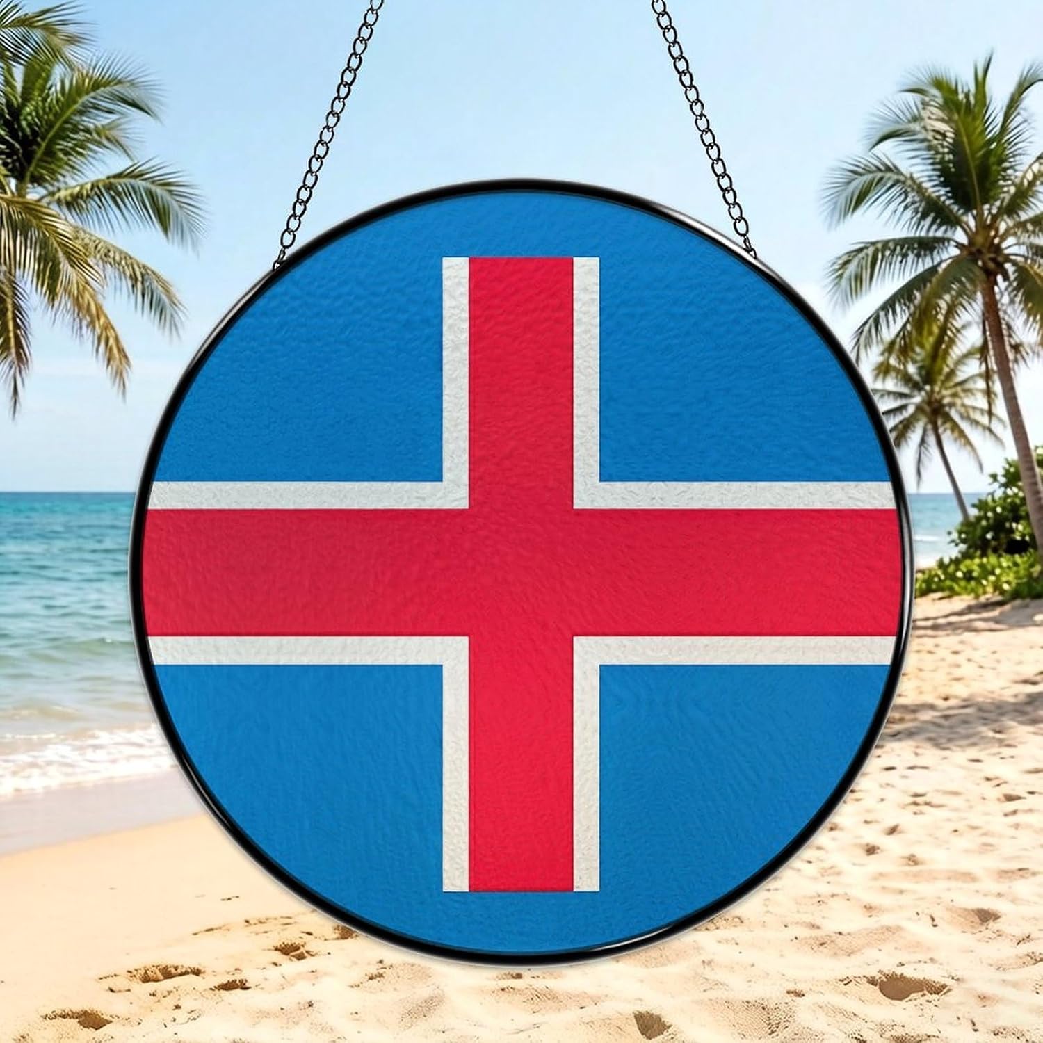 Stained Glass Hanging Sign Suncatcher, England Symbols image 3