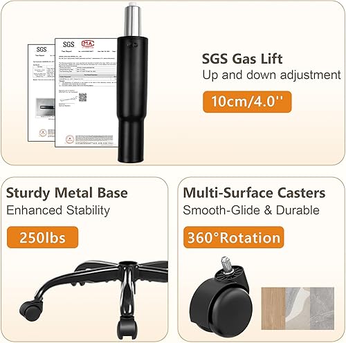 Miniatura 7 de Silla de oficina con patas cruzadas, silla de escritorio entrecruzada, asiento de yoga para meditación para TDAH con altura ajustable, soporte