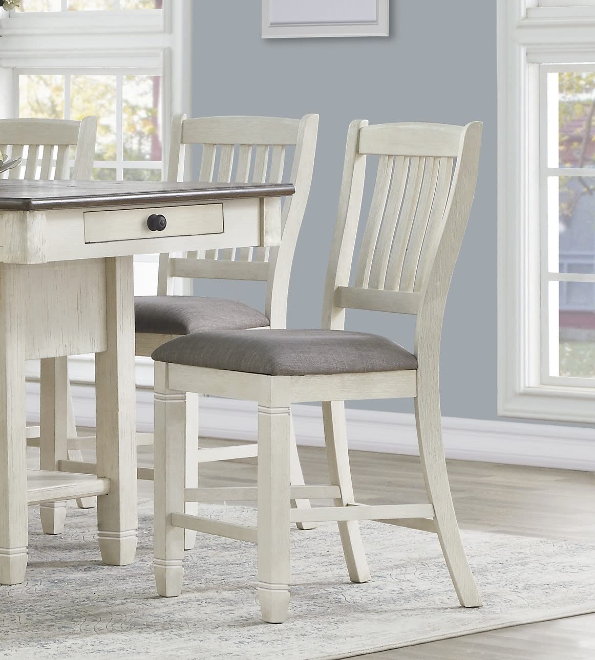 カウンターチェアcounter chair antique chair Amazon.com - Antique Finish Wood Counter Height Chairs Set of 2