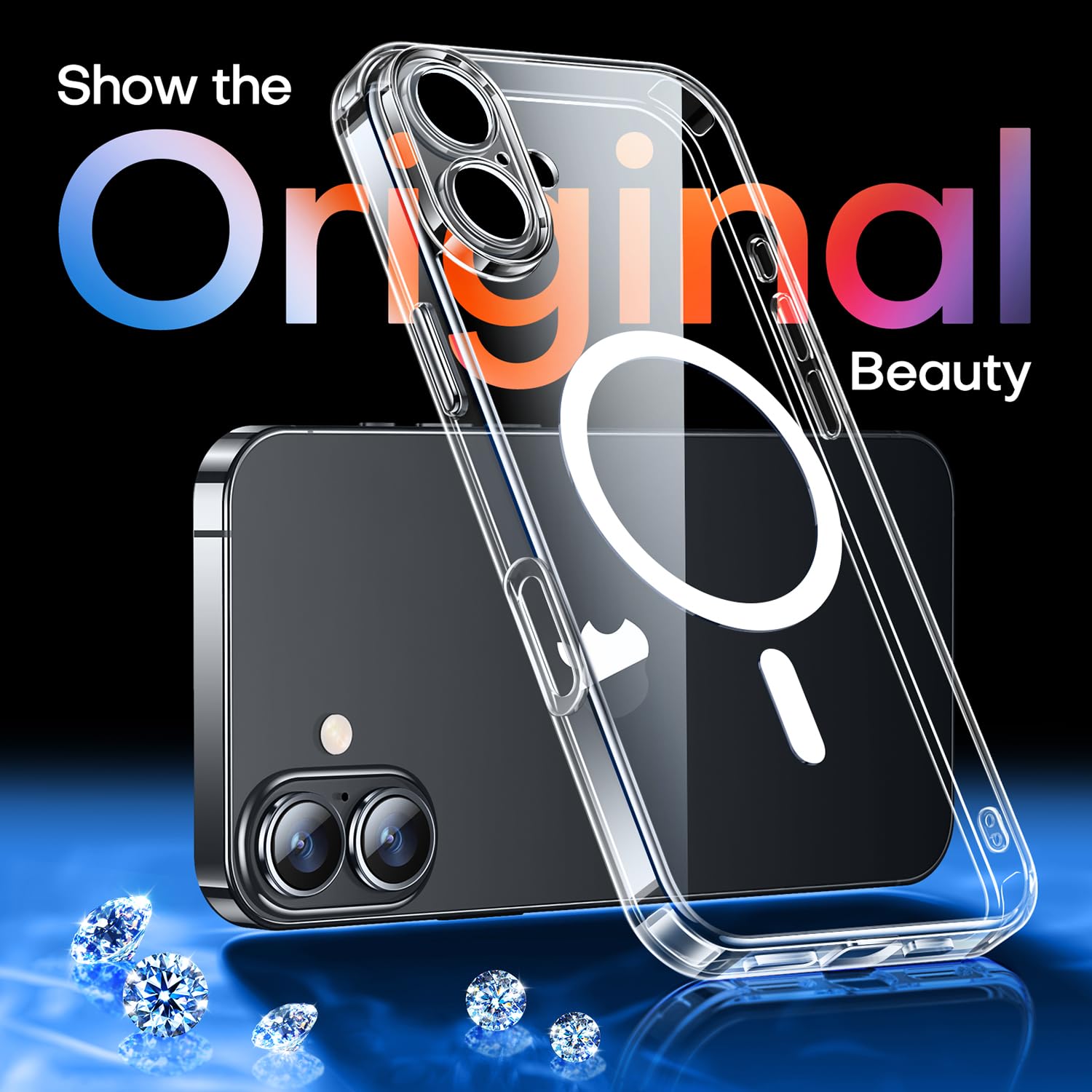 CANSHN Magnetica Cover per iPhone 17(6,3 Pollici), [Compatibile con MagSafe],[Protezione Completa Della Fotocamera], Custodia Protettiva Antiurto per Telefono,Trasparente