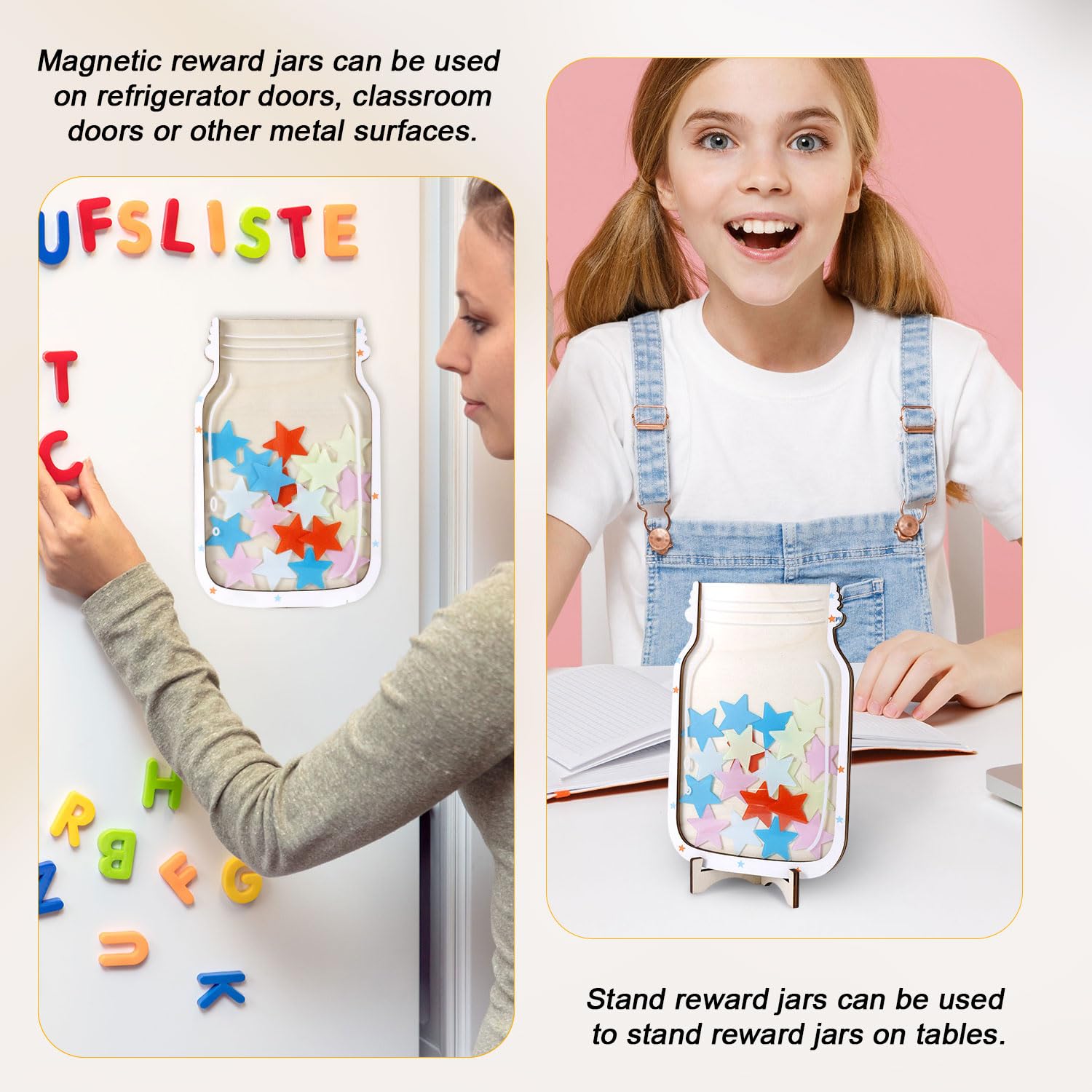 XSQD Punti Tabella delle Ricompense, Vaso Sorridente Dell'arcobaleno Ricompensa Bambini, Comportamento Barattolo Ricompense, Barattolo di Incentivo dei Genitori Dell'insegnante Bambini