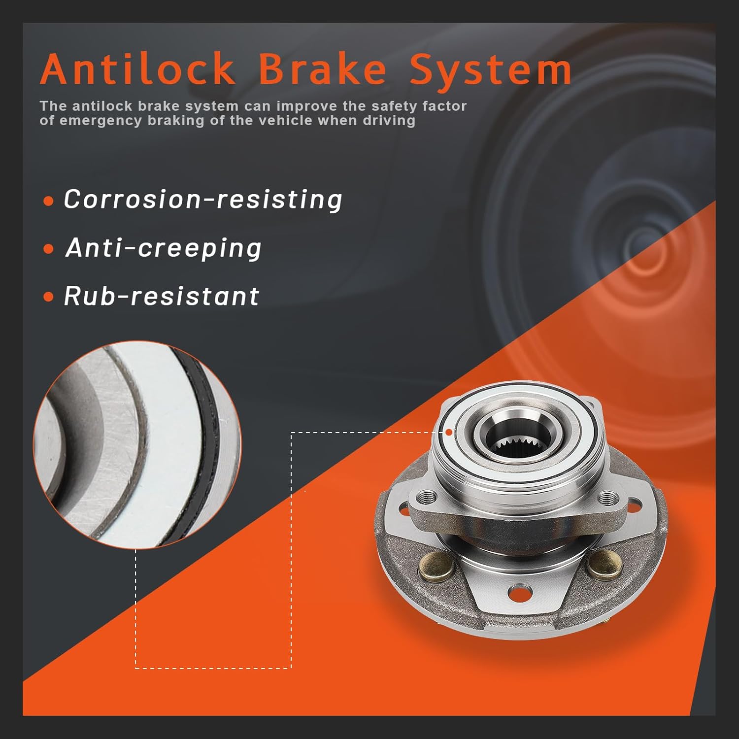 [Pair] DRIVESTAR 950-003 Front Wheel Hub & Bearing Assembly 1990-1997 for Honda Accord L4 2.2L Petrol, 1997 for Acura CL L4 2.2L Petrol, 4 Lugs w/o ABS