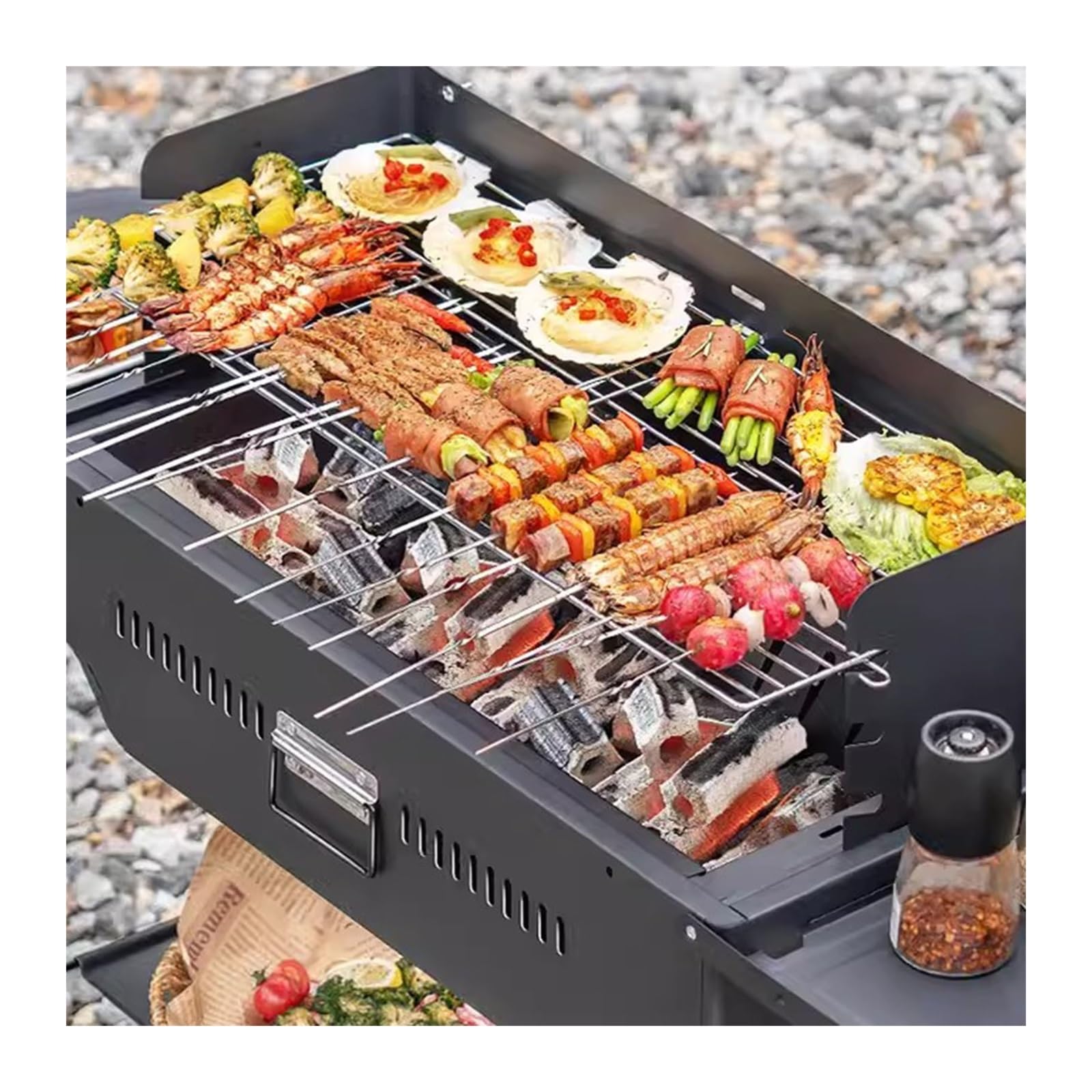 Griglia da Tavolo Barbecue da Campeggio Griglia a Carbone Portatile Pieghevole a for Esterni