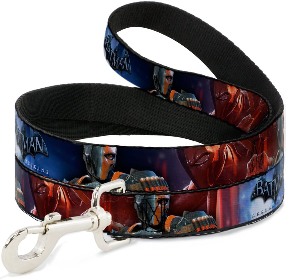 Dog Leash Deathstroke Pose Batman Arkham Origins Logo 6 Feet Long 1.0 Inch Wide