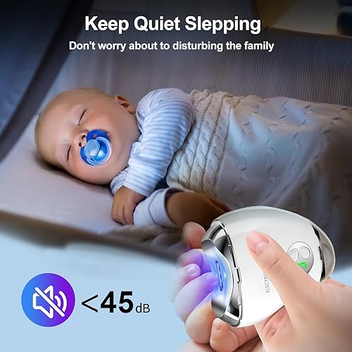 Miniatura 8 de Electric Nail Clipper with LED Light & 3 Speeds, Fingernail Cutter and Polisher 2 in 1 Design, Nail Scraps Storage Rechargeable Safety Fingernail