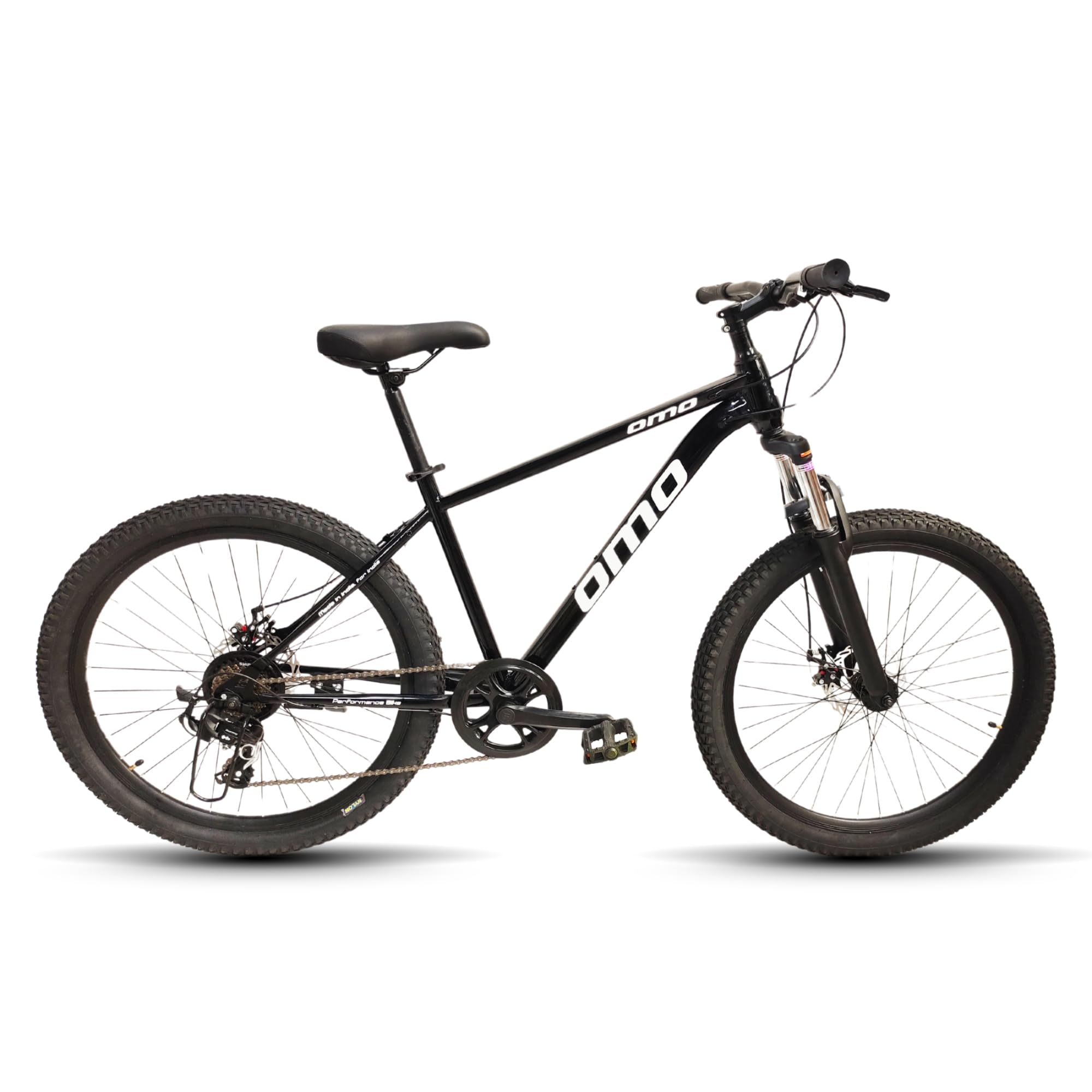 Omobikes Manali Ace 7s | 7 Gear MTB | 26T Mountain Cycle | Suspension | Dual Disc Brakes | for 15+ Years Unisex Adult (Black)-image-32
